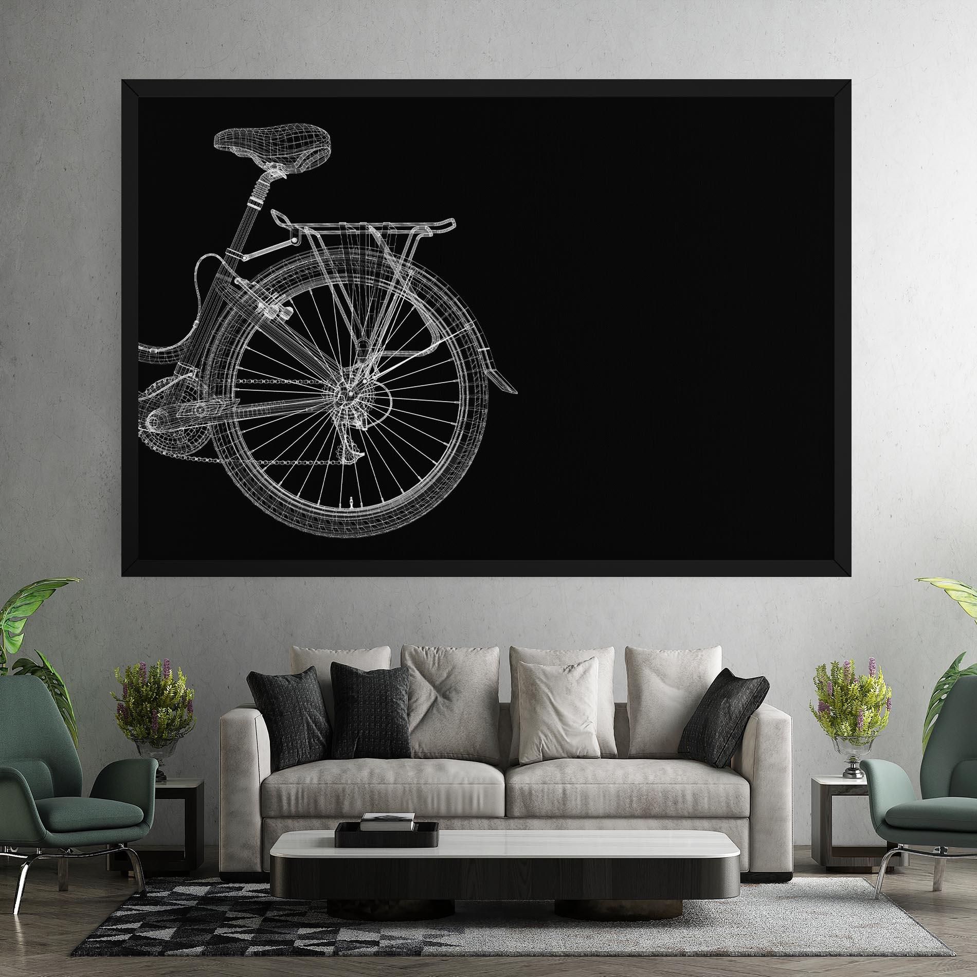 Obraz na Płótnie 3d Wire Model Bike mockup 7