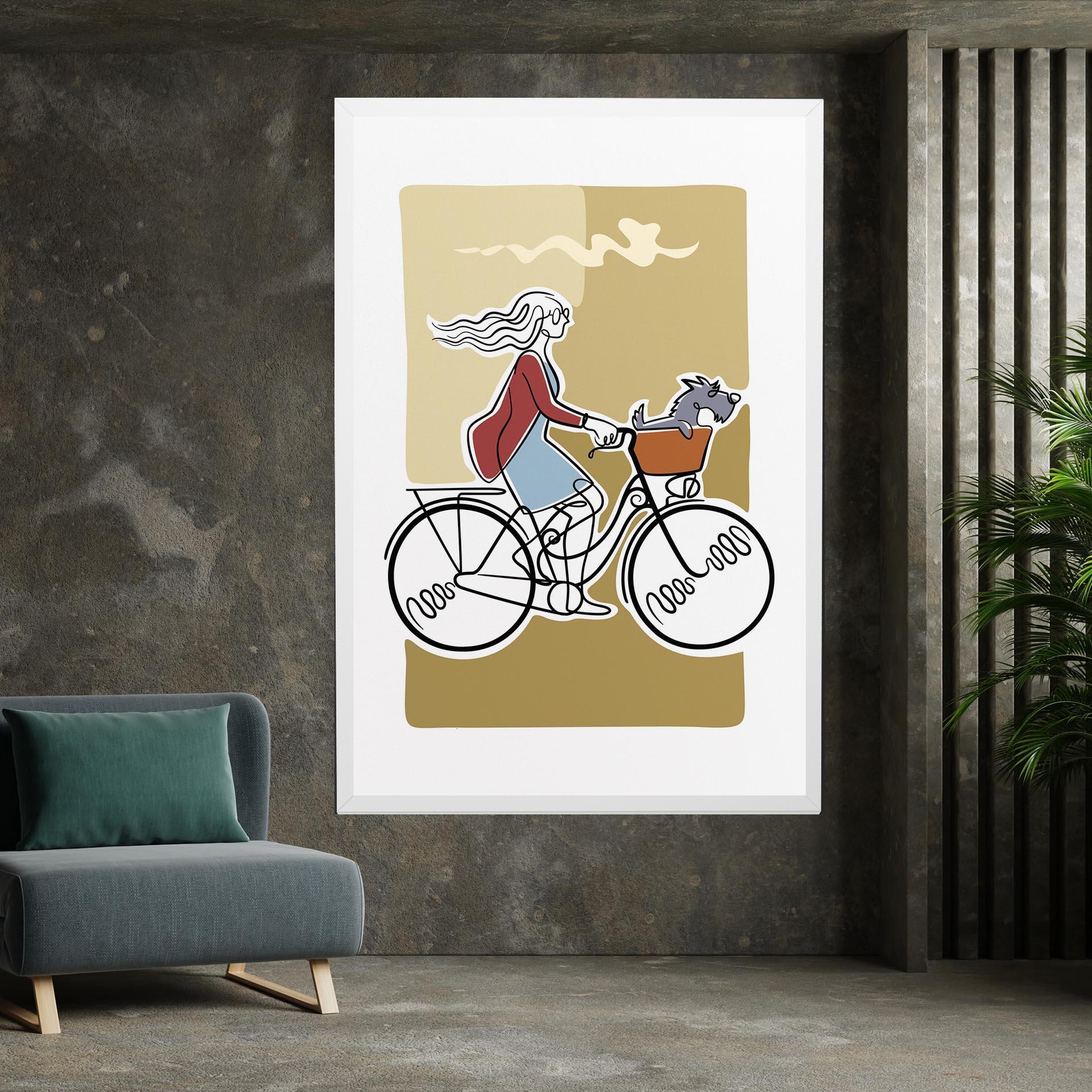 Obraz na Płótnie Dog On Bike mockup 7