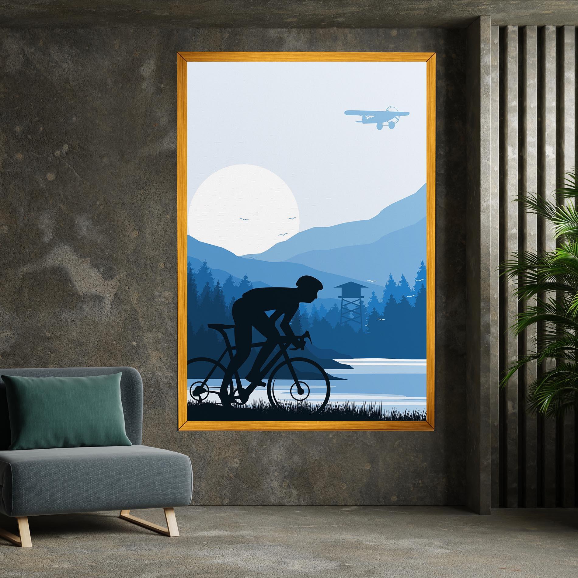 Obraz na Płótnie Blue Light Bike mockup 7