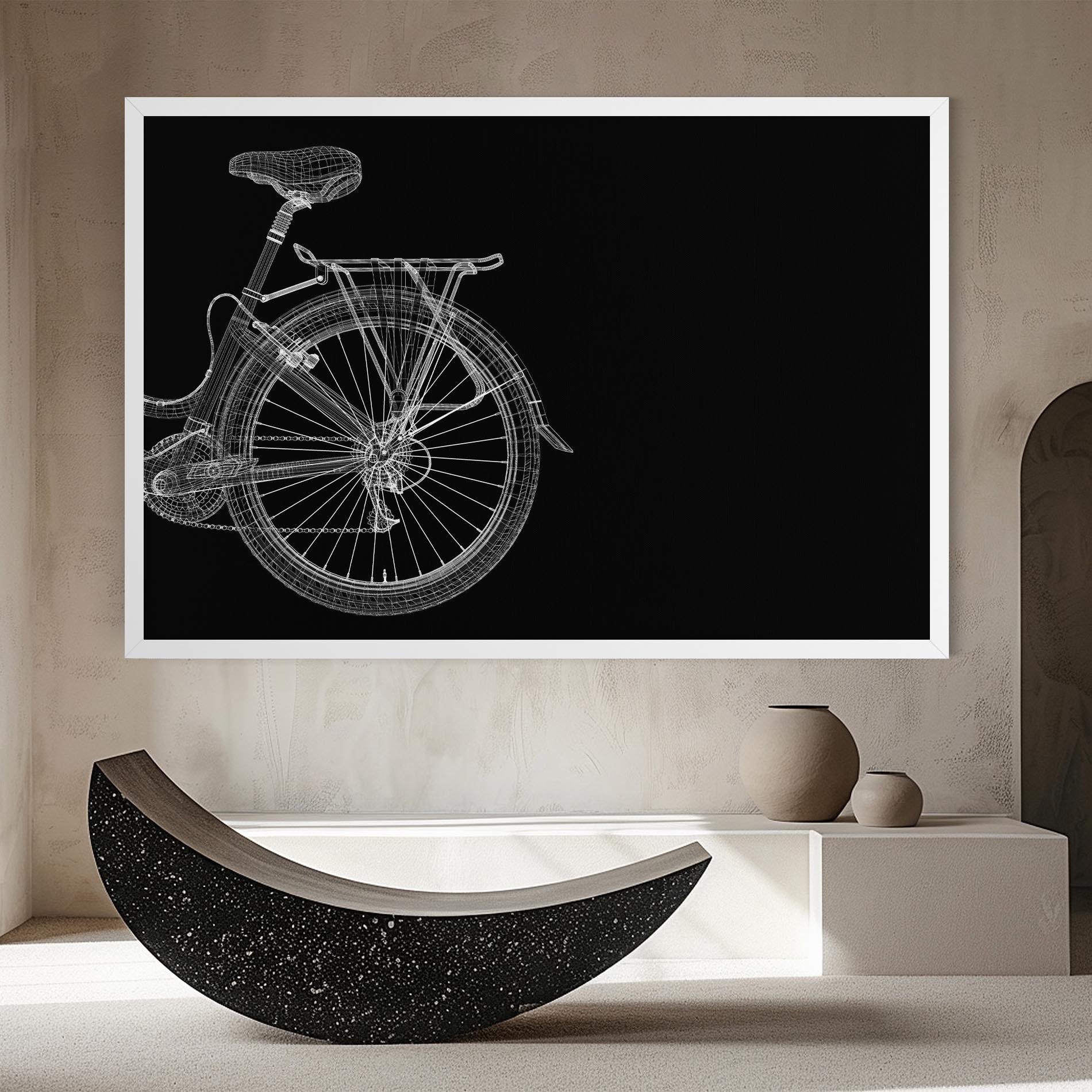 Obraz na Płótnie 3d Wire Model Bike mockup 8