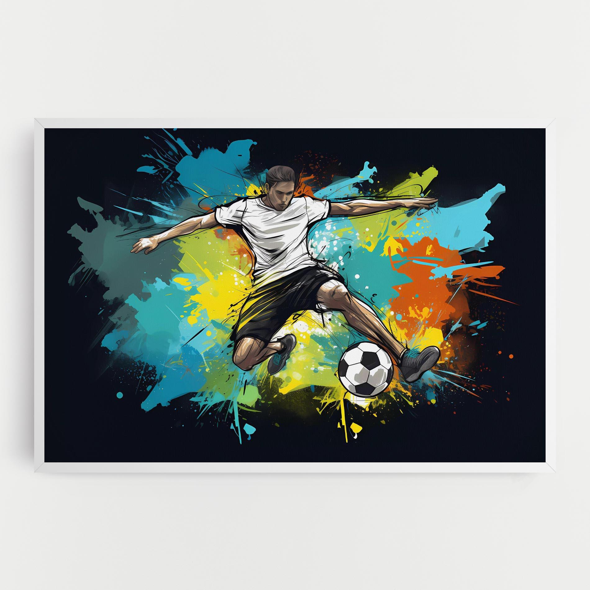 Obraz na Płótnie Green Paint Football Player mockup 0