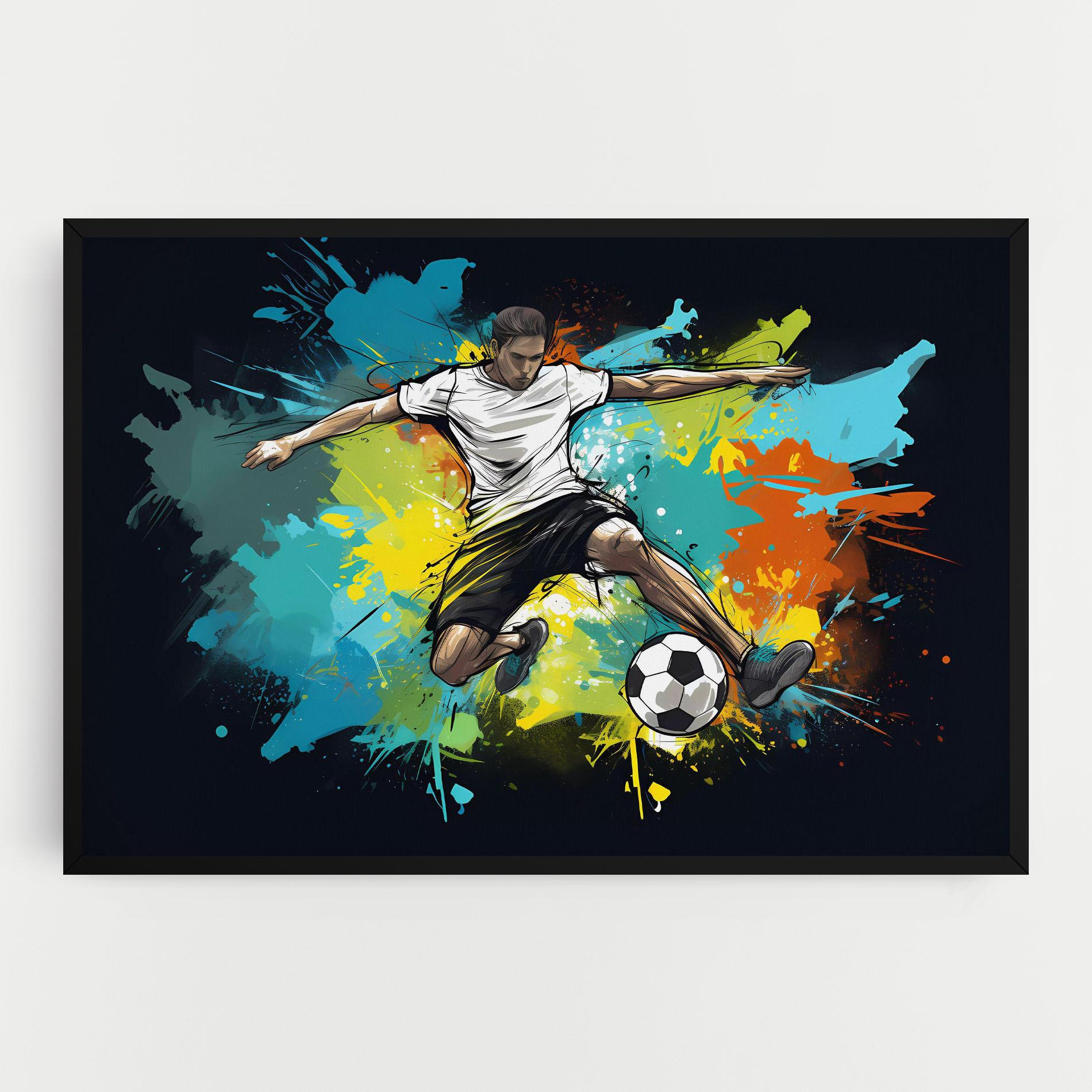 Obraz na Płótnie Green Paint Football Player mockup 0
