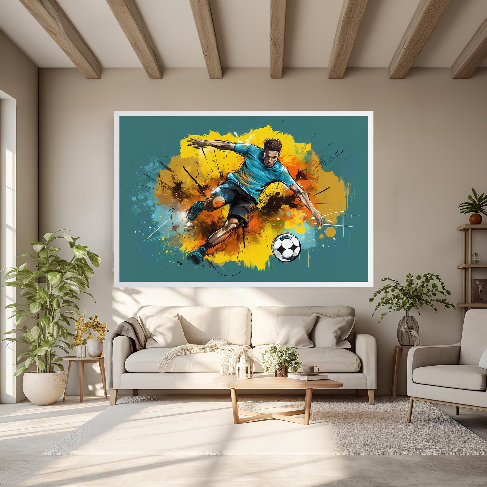Obraz na Płótnie Football Player Painting mockup 6