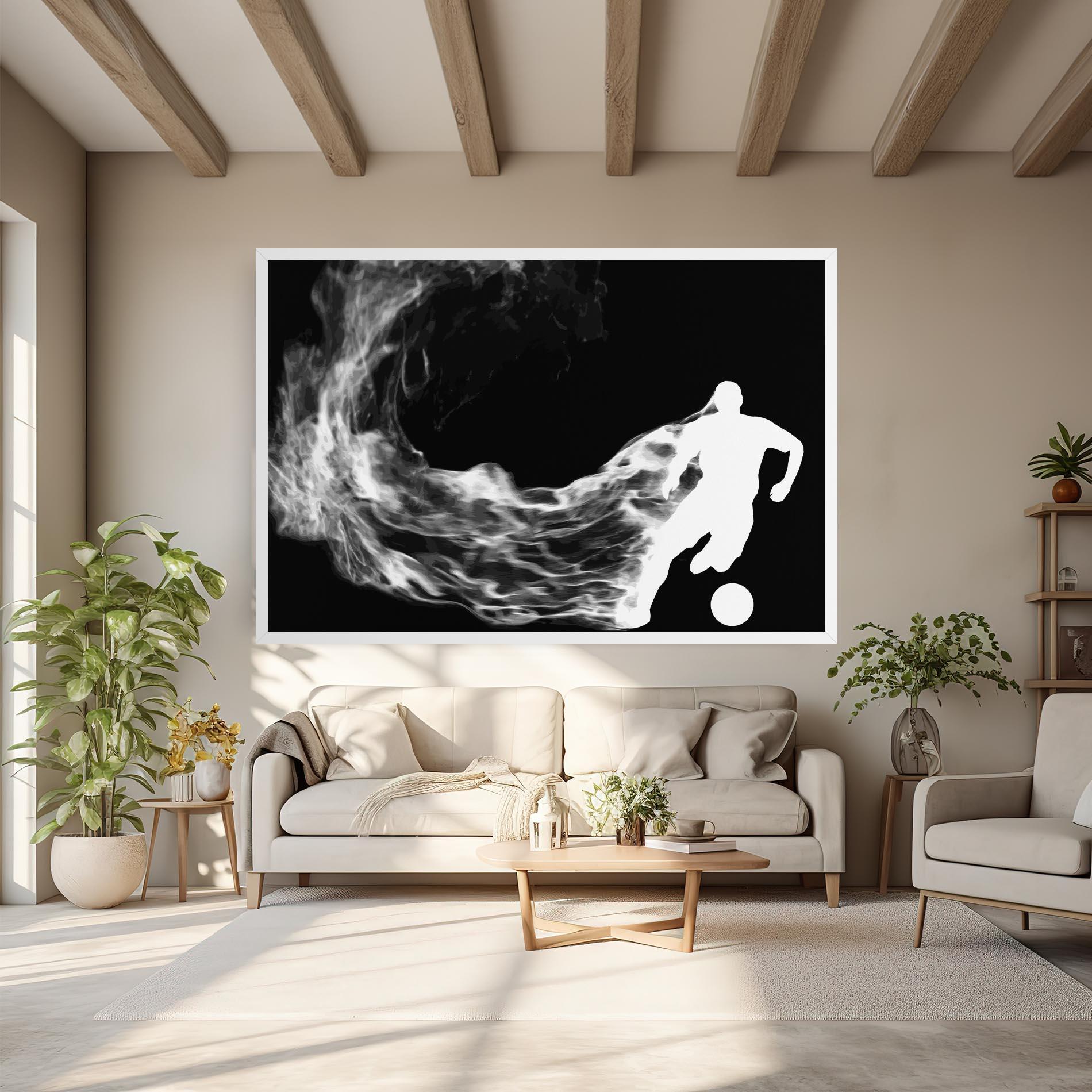 Obraz na Płótnie Football White Smoke mockup 6