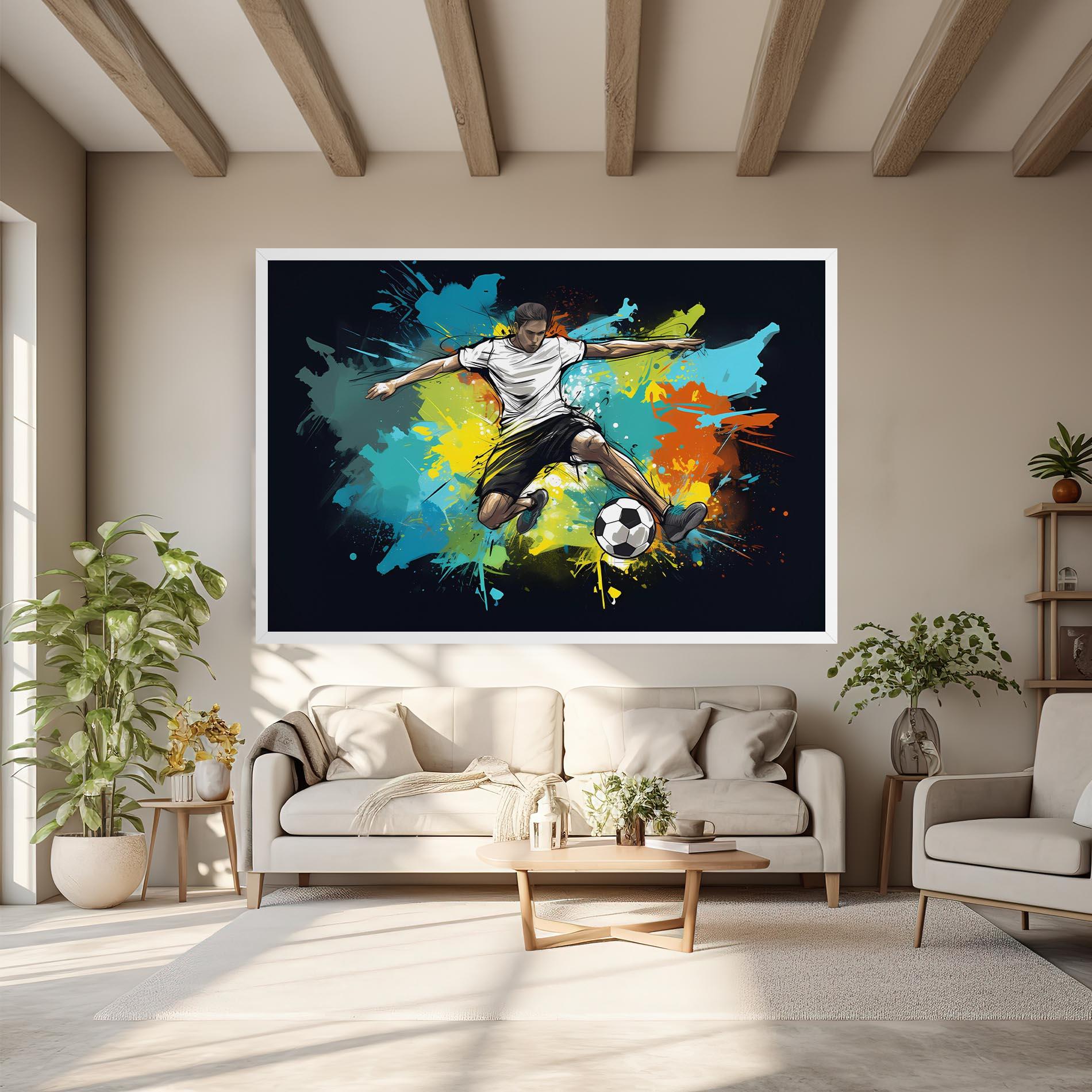 Obraz na Płótnie Green Paint Football Player mockup 6