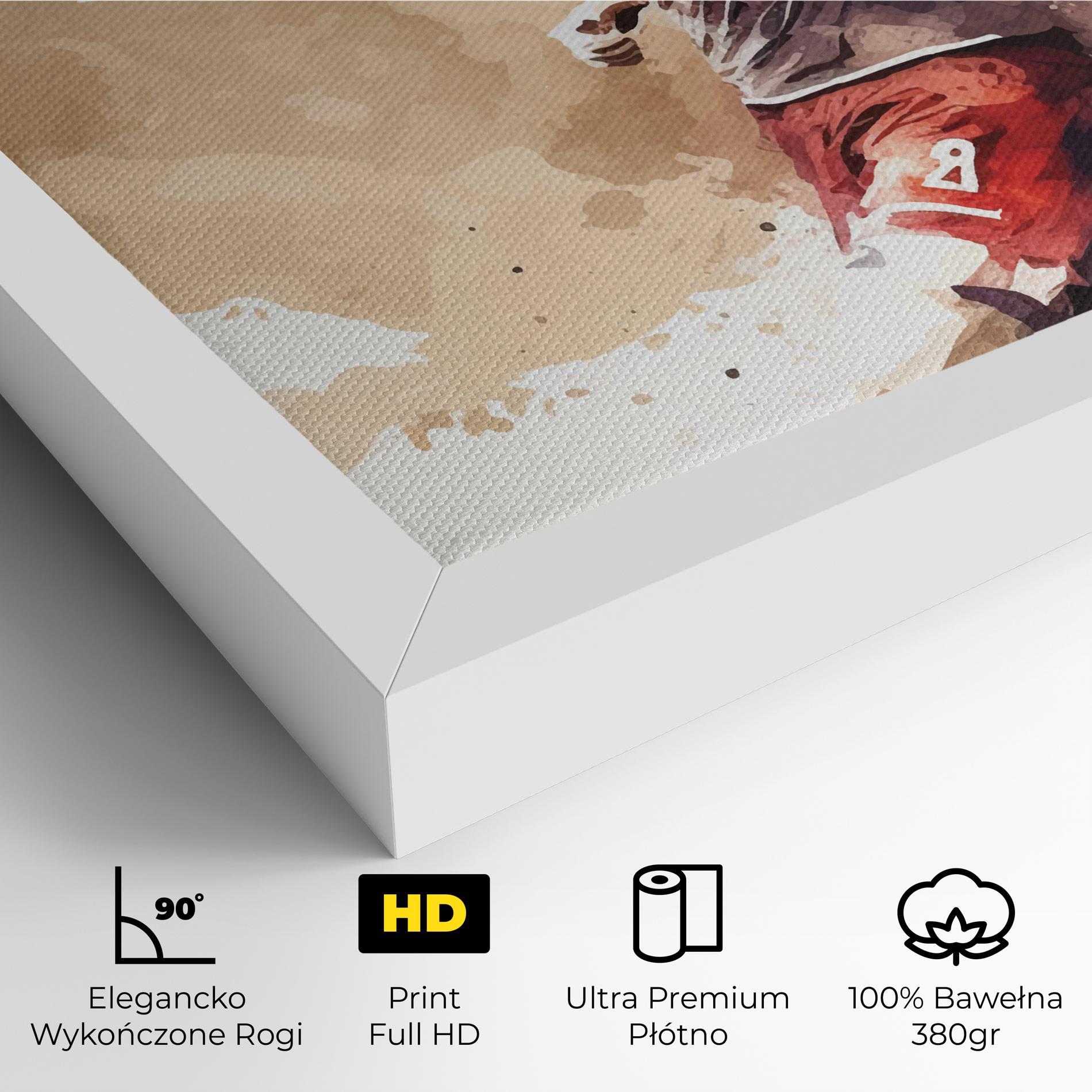 Obraz na Płótnie Football Red Cream mockup 4