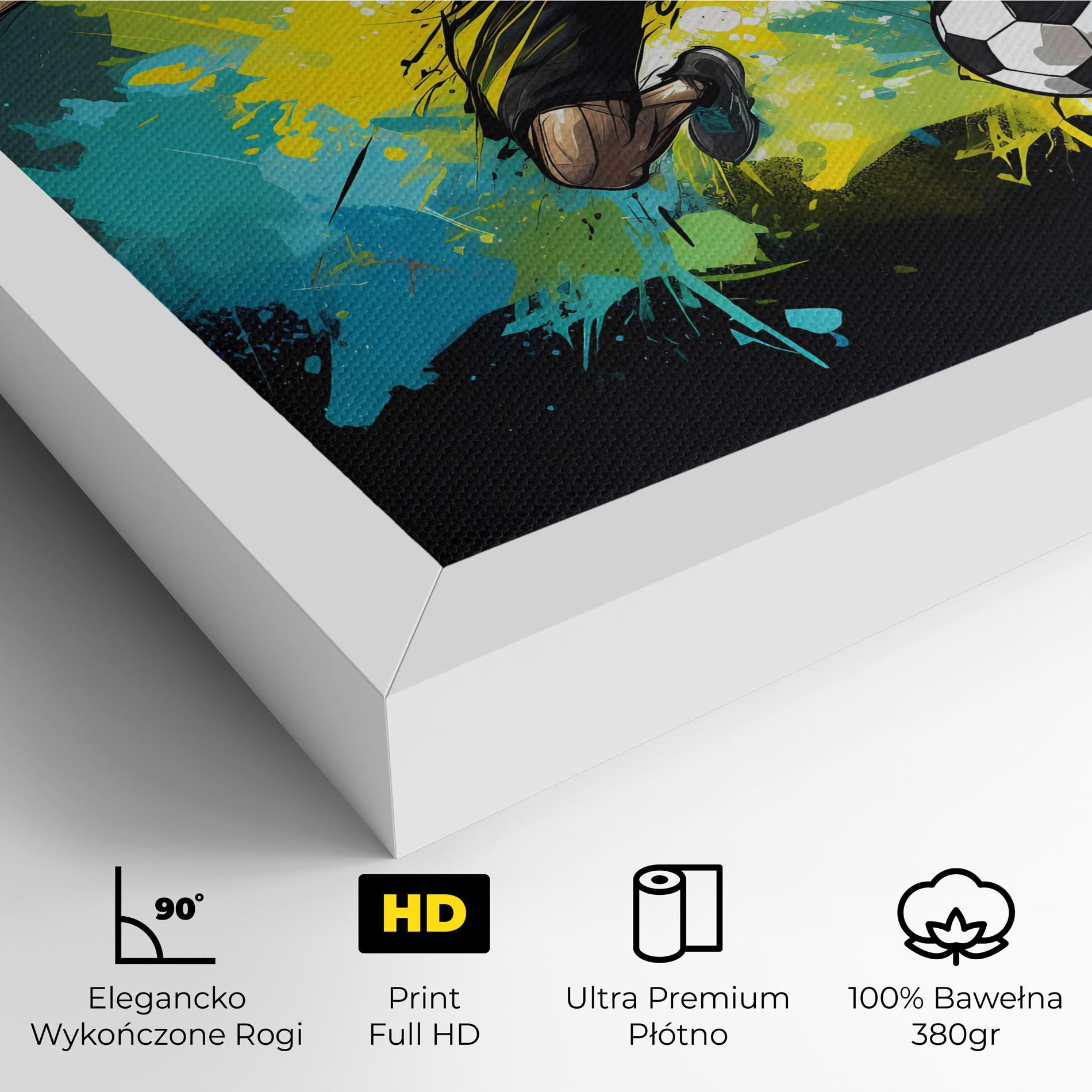 Obraz na Płótnie Green Paint Football Player mockup 4