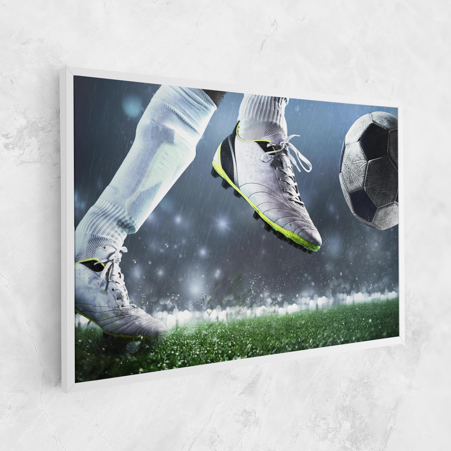 Obraz na Płótnie Close Up Football Scene mockup 1