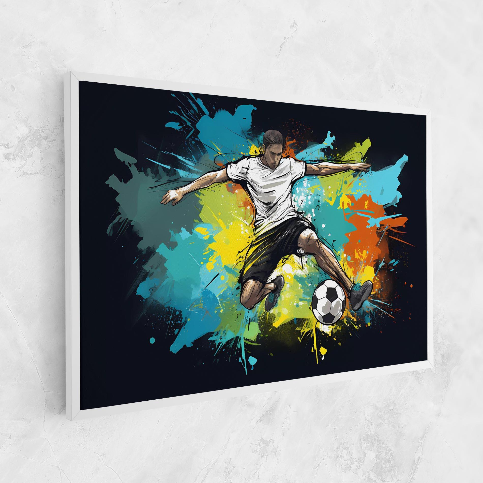 Obraz na Płótnie Green Paint Football Player mockup 1