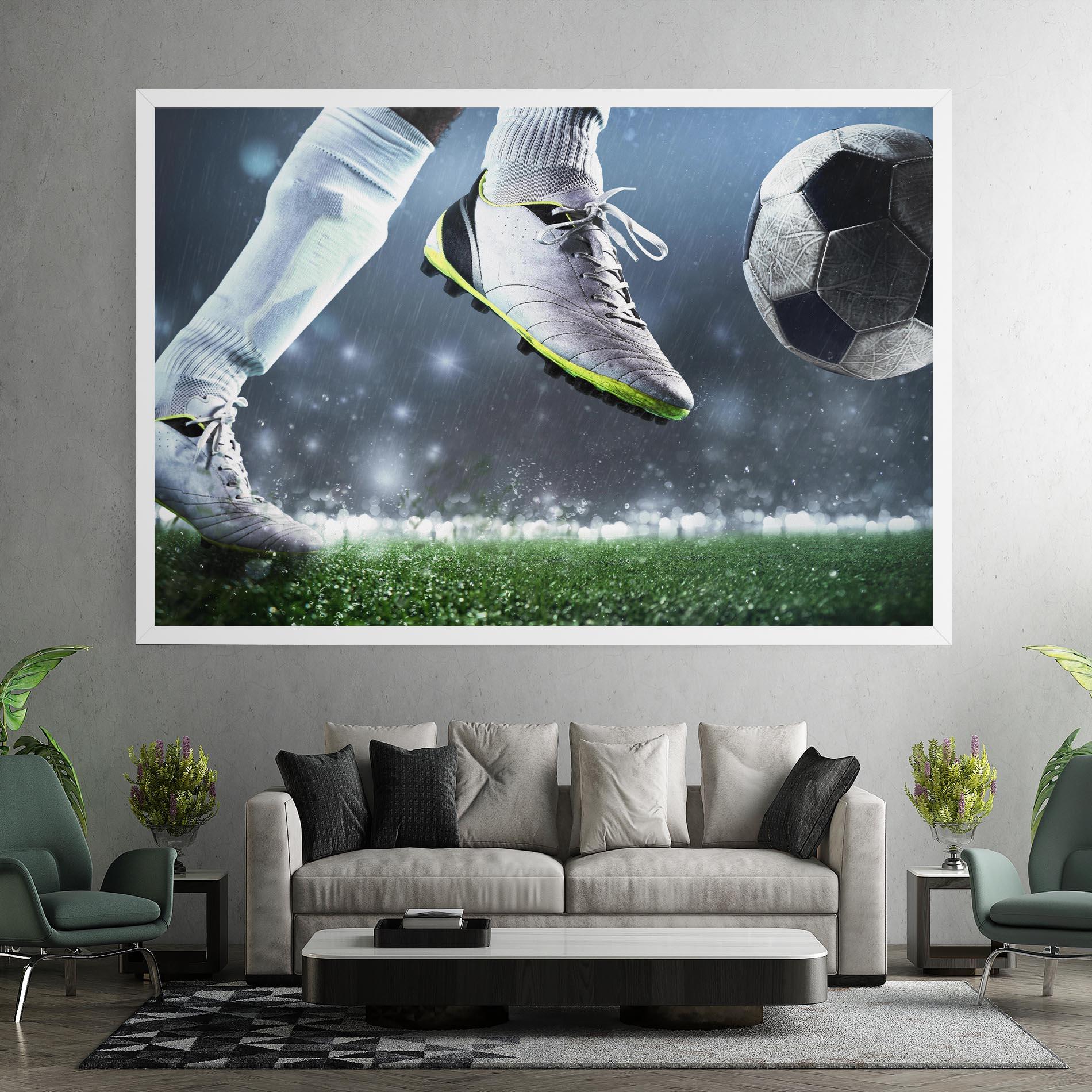 Obraz na Płótnie Close Up Football Scene mockup 7