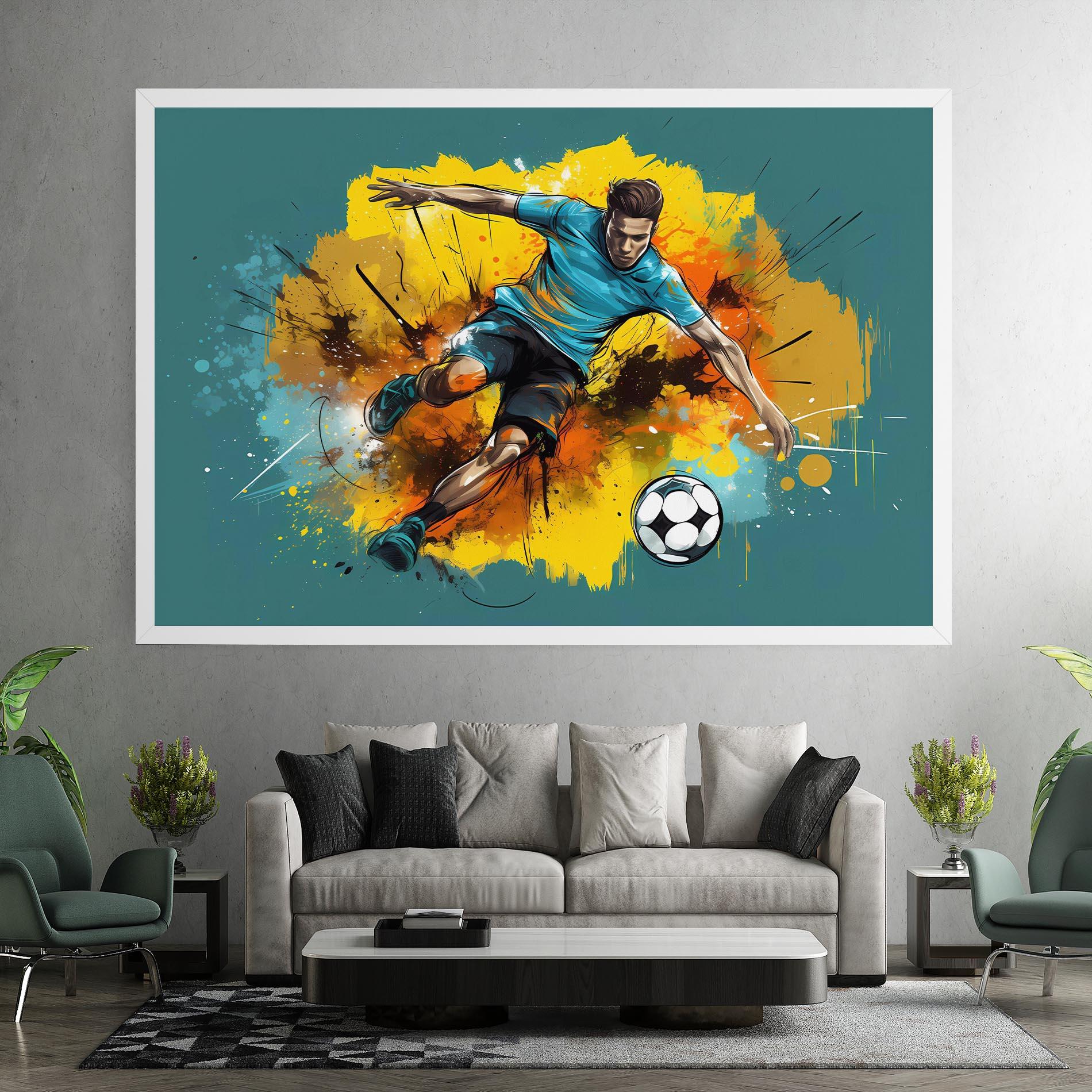 Obraz na Płótnie Football Player Painting mockup 7