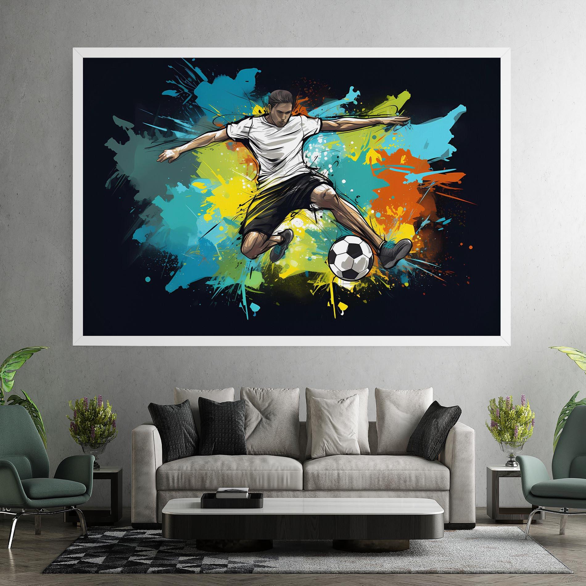 Obraz na Płótnie Green Paint Football Player mockup 7