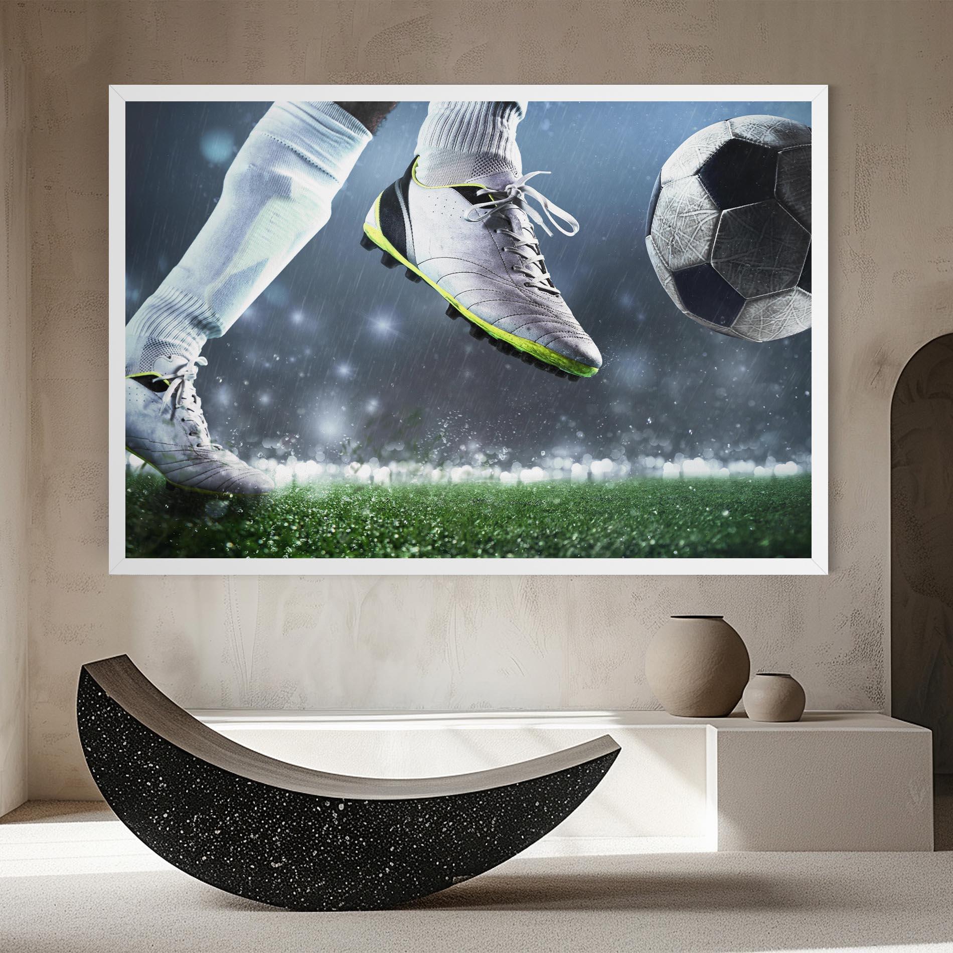 Obraz na Płótnie Close Up Football Scene mockup 8