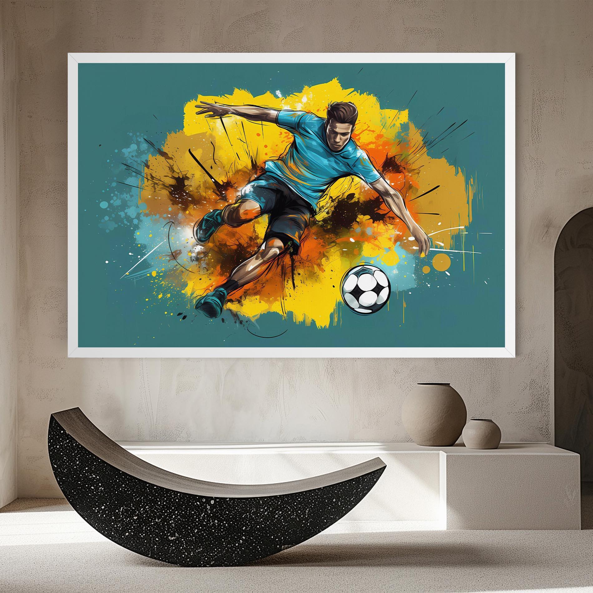 Obraz na Płótnie Football Player Painting mockup 8