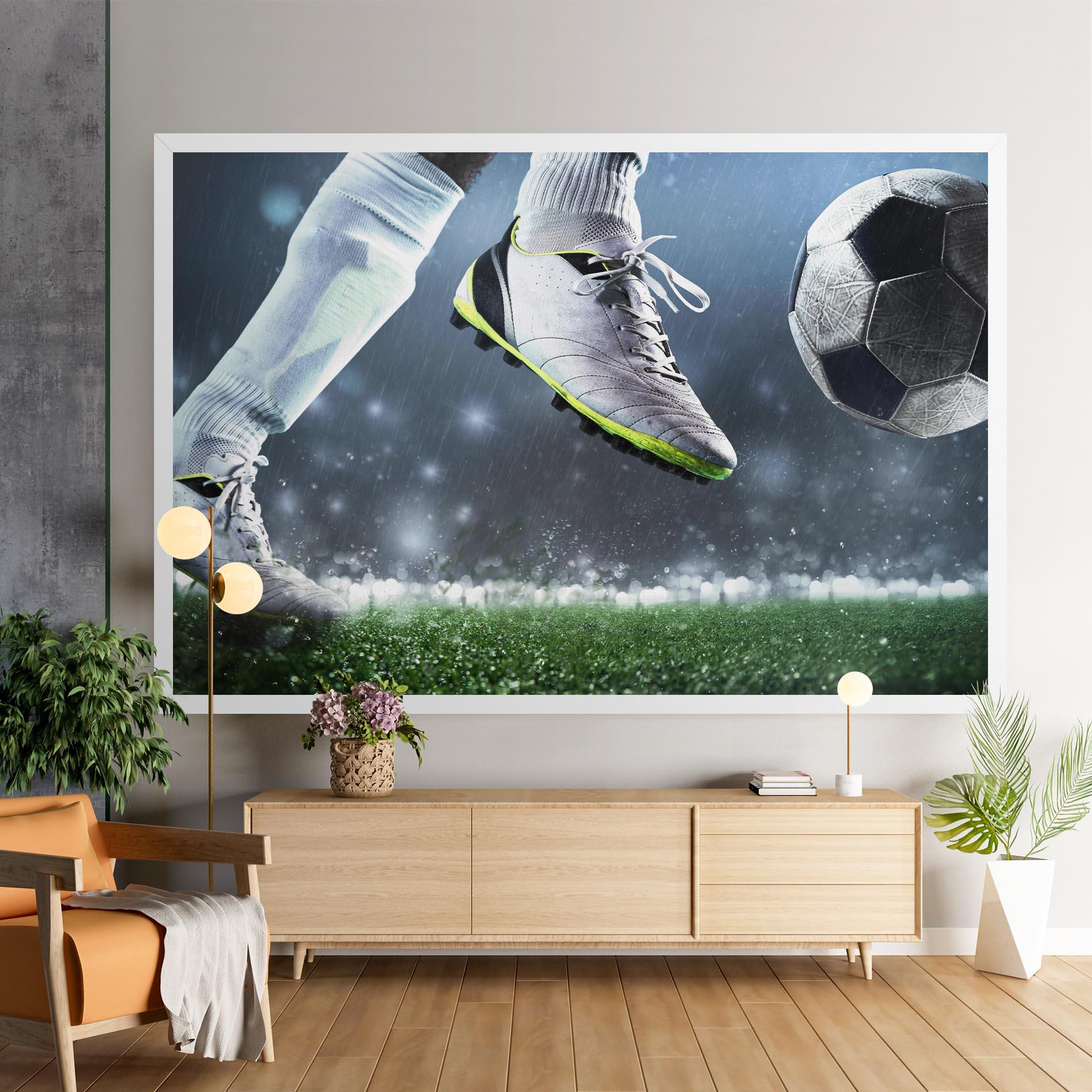 Obraz na Płótnie Close Up Football Scene mockup 9