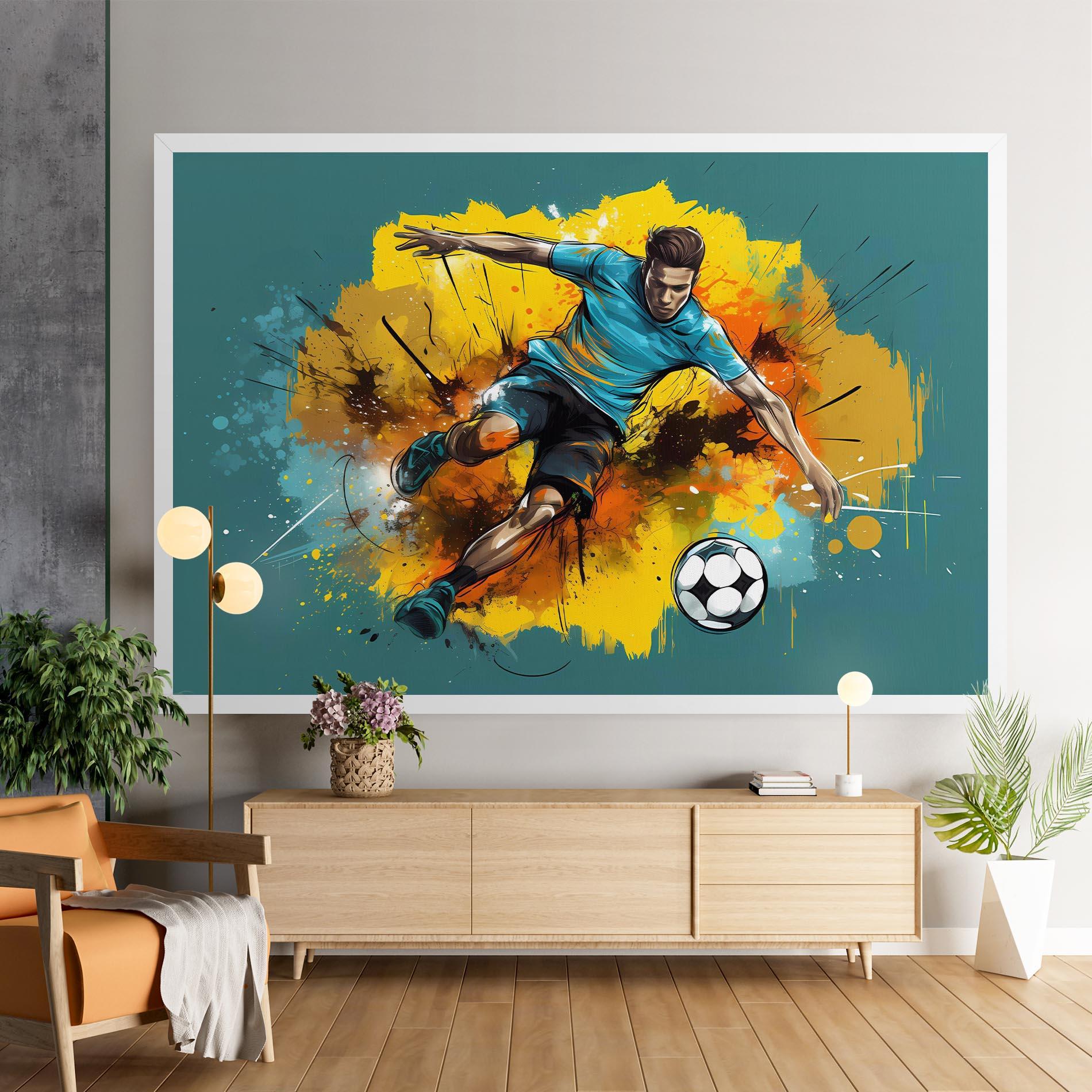 Obraz na Płótnie Football Player Painting mockup 9
