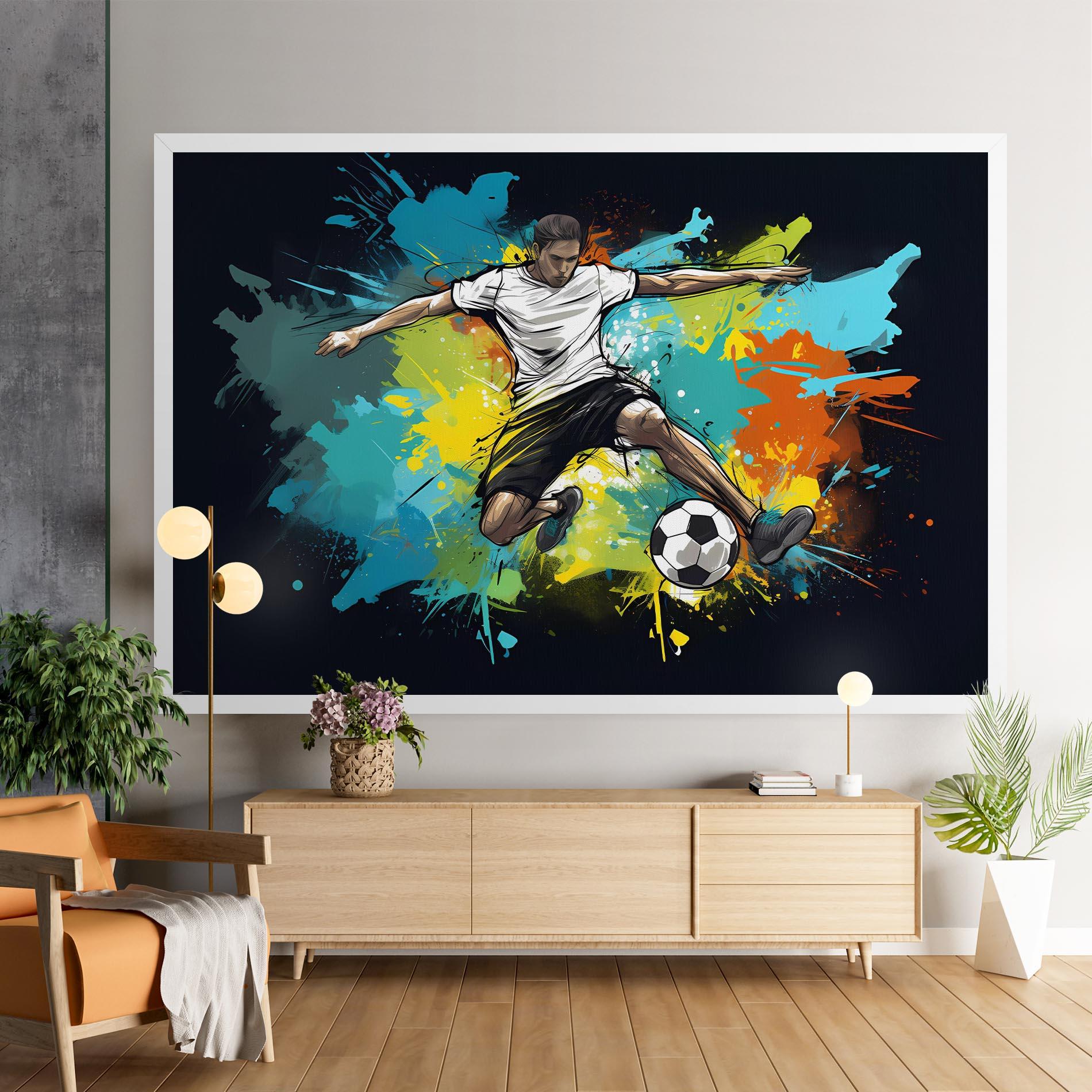 Obraz na Płótnie Green Paint Football Player mockup 9