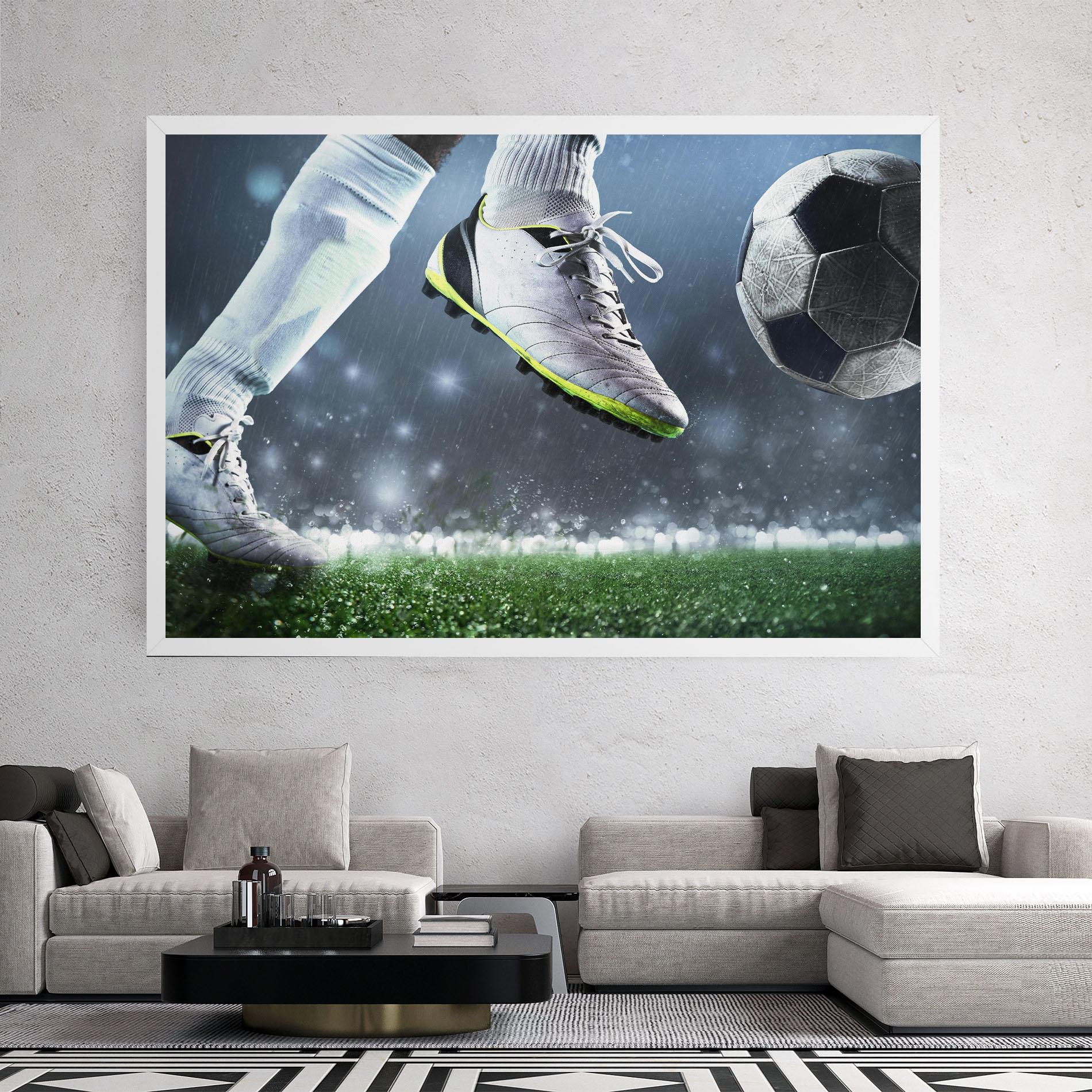 Obraz na Płótnie Close Up Football Scene mockup 2