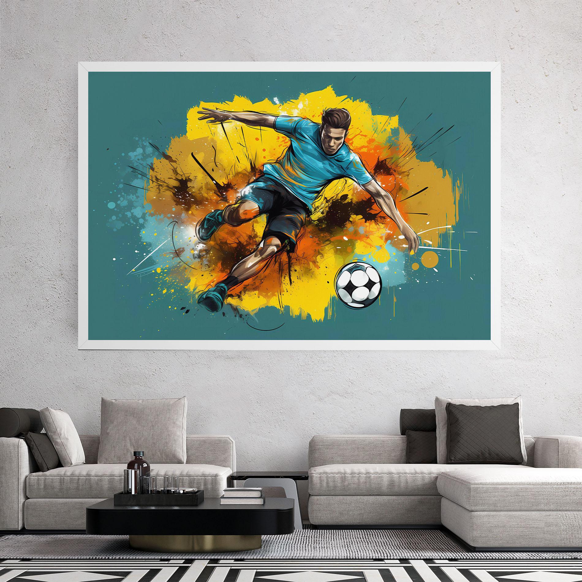 Obraz na Płótnie Football Player Painting mockup 2