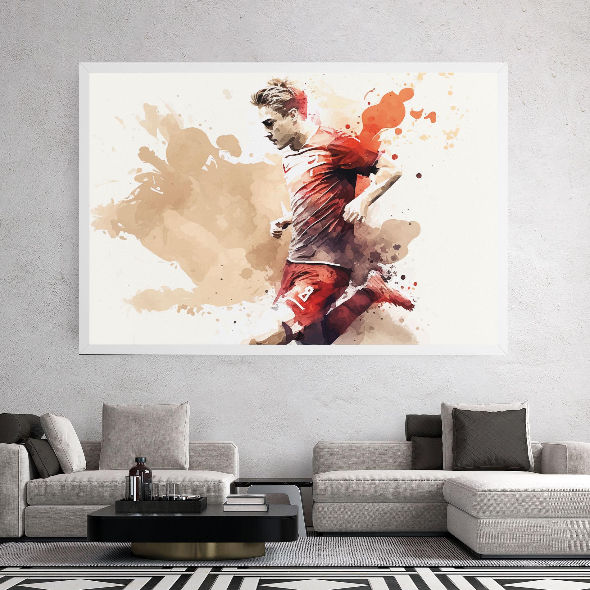 Obraz na Płótnie Football Red Cream mockup 2