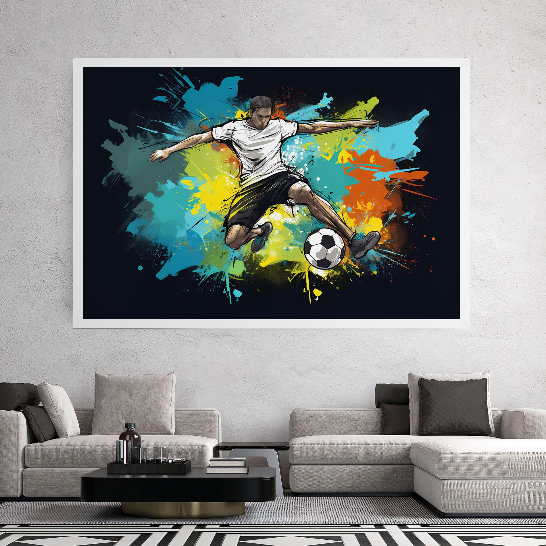 Obraz na Płótnie Green Paint Football Player mockup 2