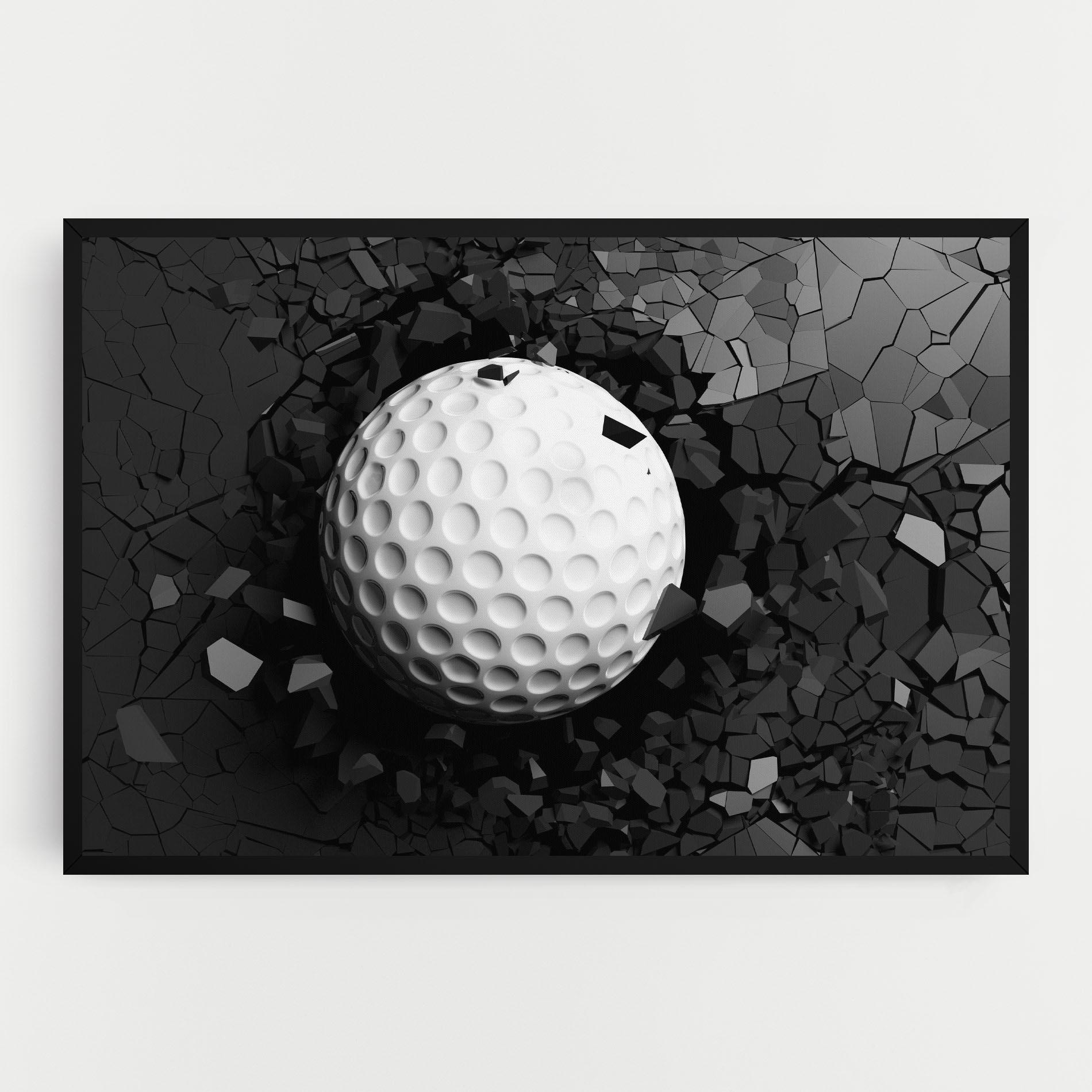 Obraz na Płótnie Black Wall Golf Ball mockup 0