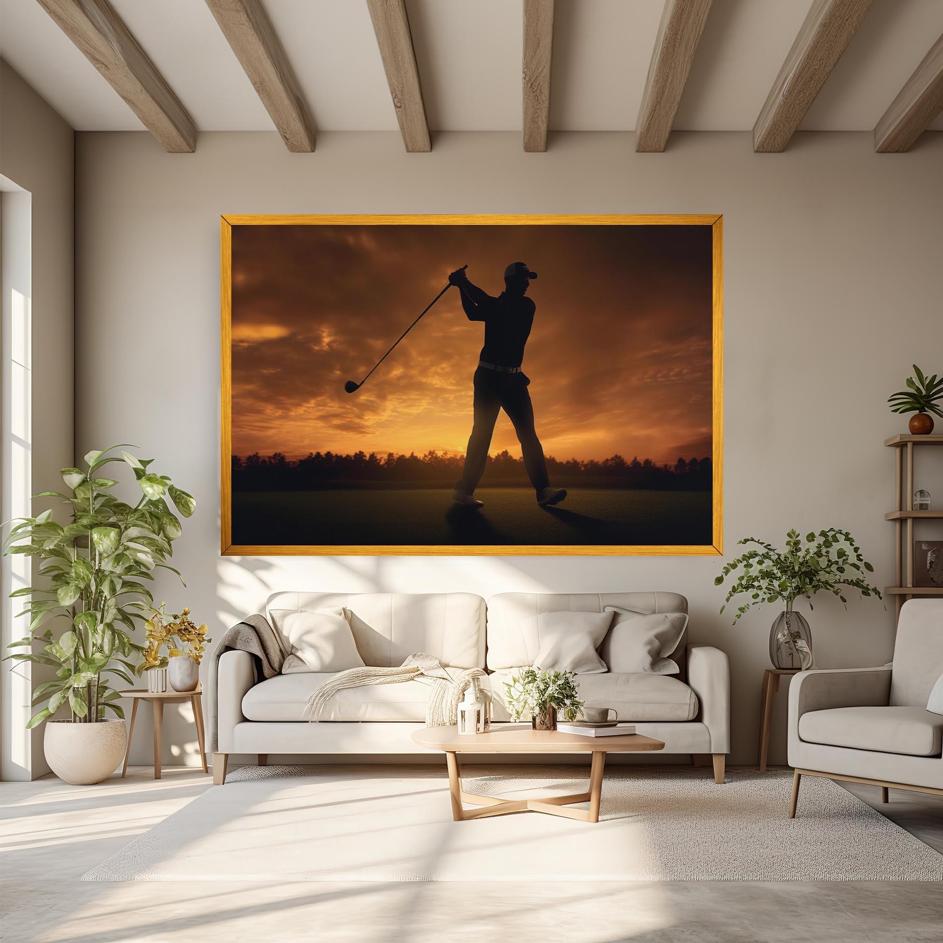 Obraz na Płótnie Golf Course Sunset mockup 6