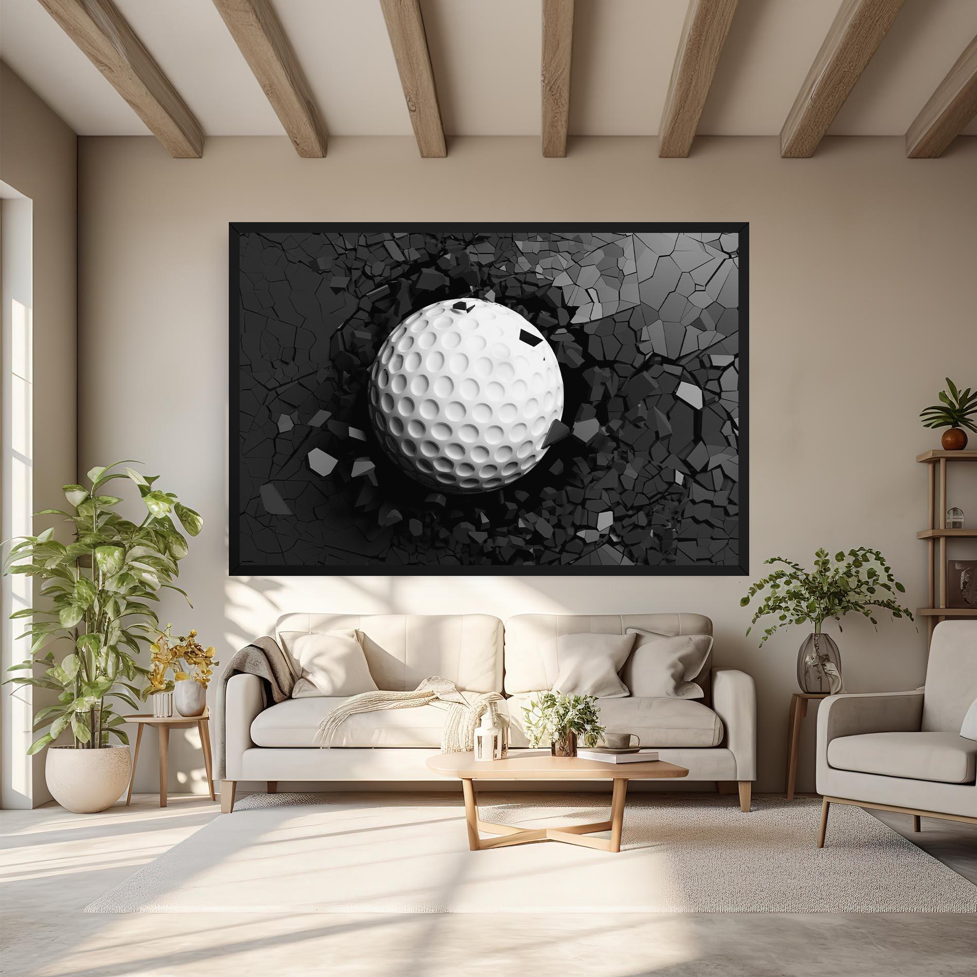 Obraz na Płótnie Black Wall Golf Ball mockup 6