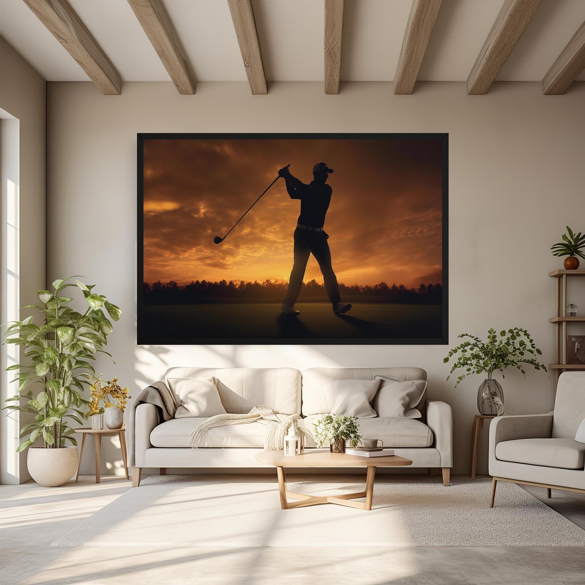 Obraz na Płótnie Golf Course Sunset mockup 6