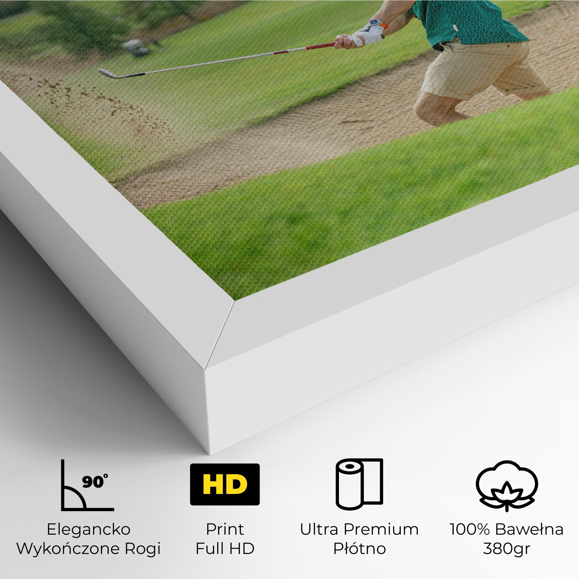 Obraz na Płótnie Green Tshirt Golf Player mockup 4