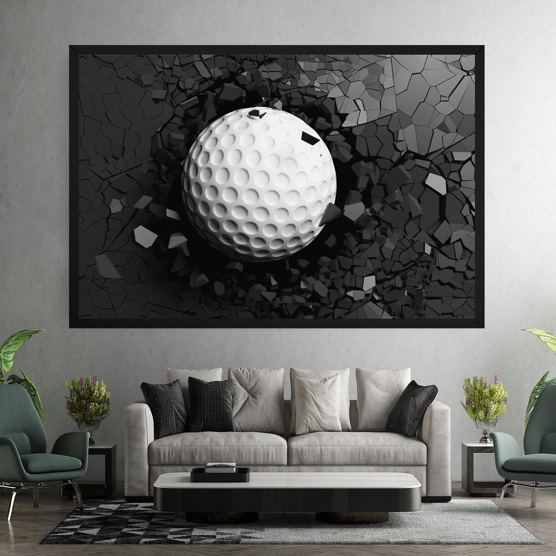 Obraz na Płótnie Black Wall Golf Ball mockup 7