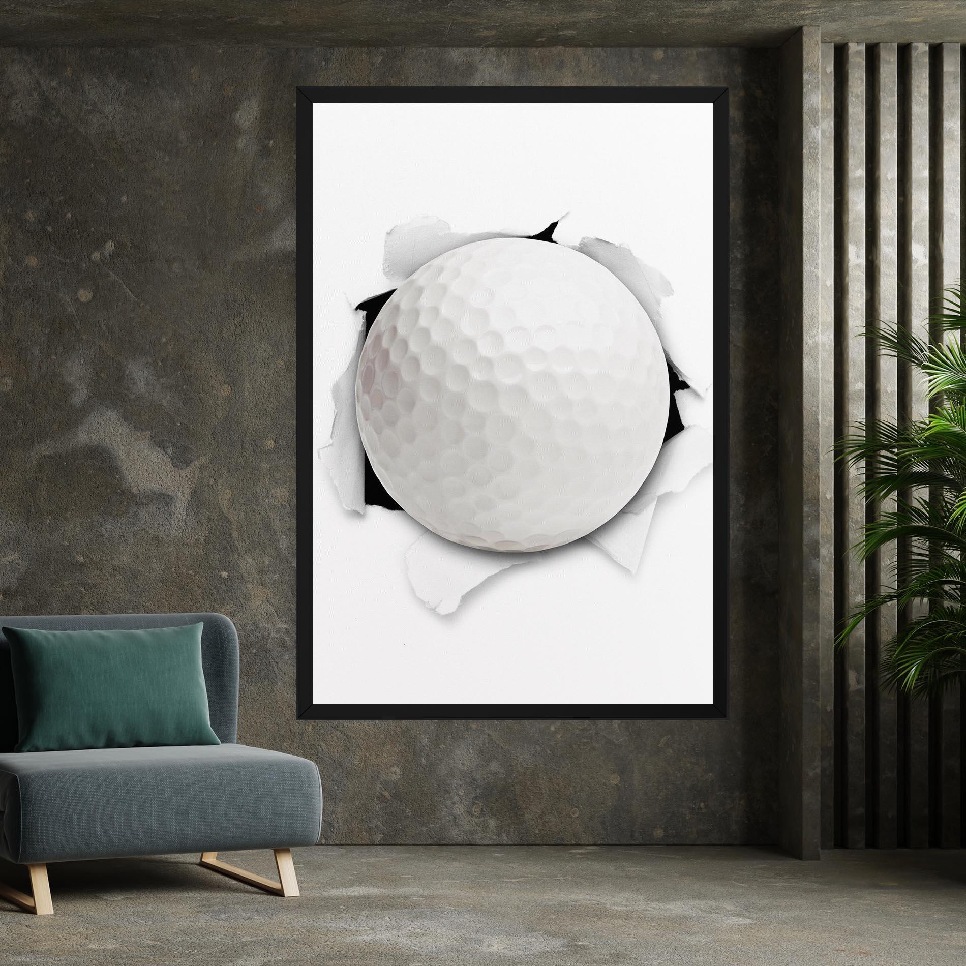 Obraz na Płótnie Golf Ball Bursting Hole mockup 7