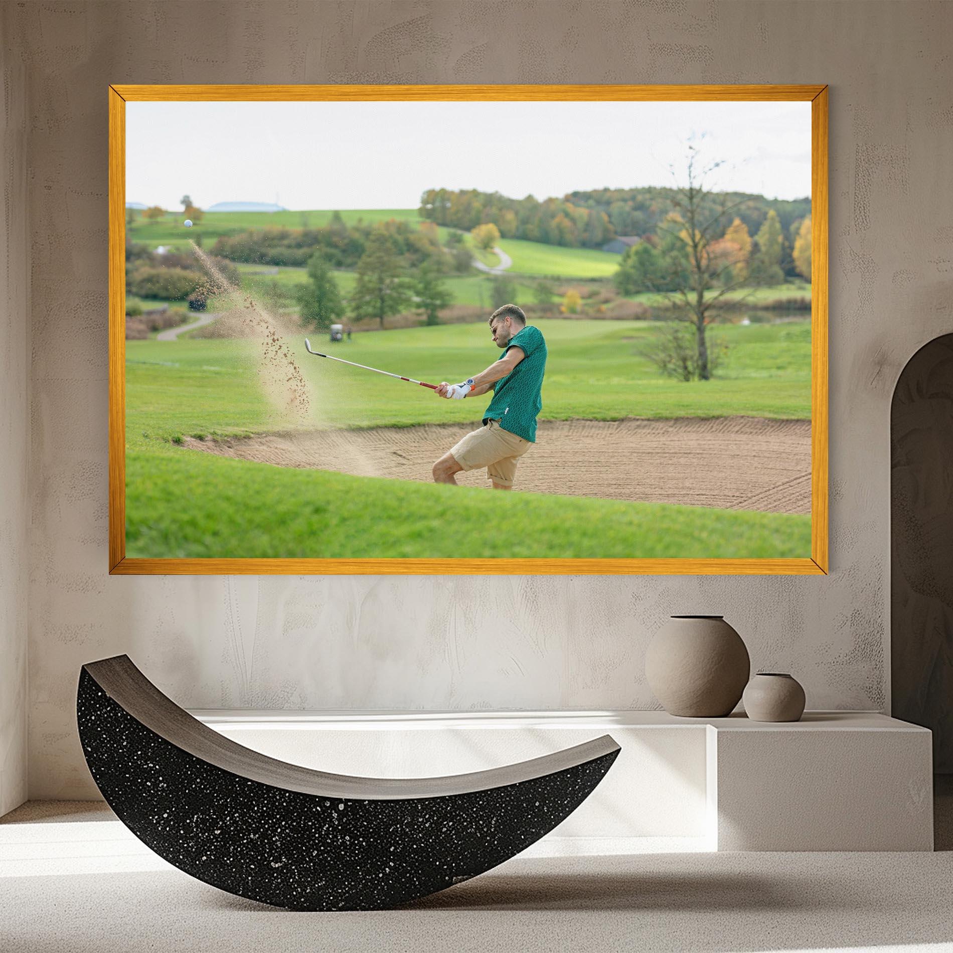 Obraz na Płótnie Green Tshirt Golf Player mockup 8