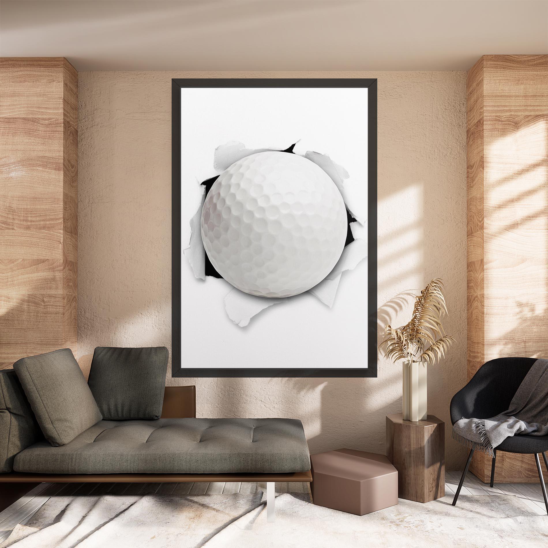 Obraz na Płótnie Golf Ball Bursting Hole mockup 8