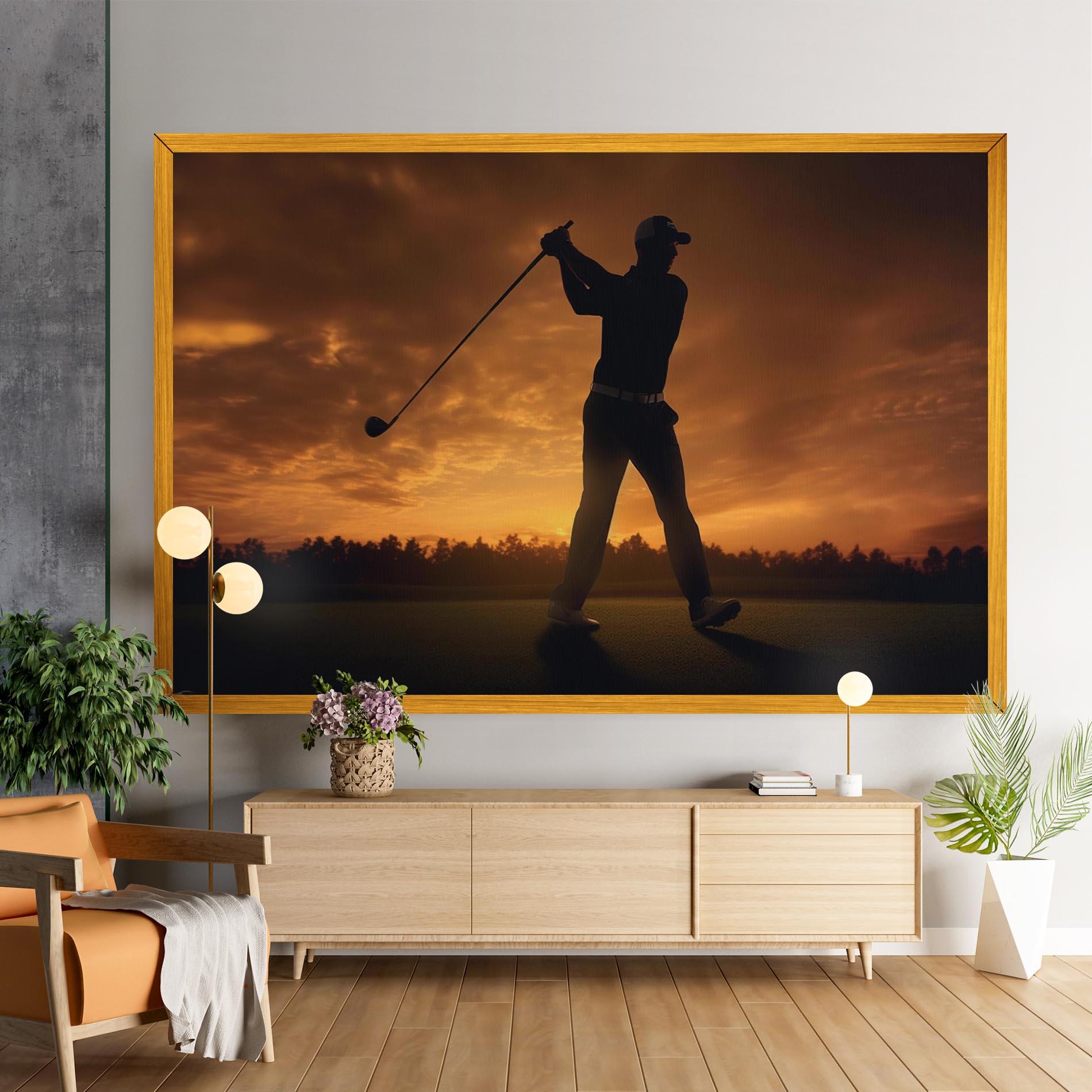 Obraz na Płótnie Golf Course Sunset mockup 9