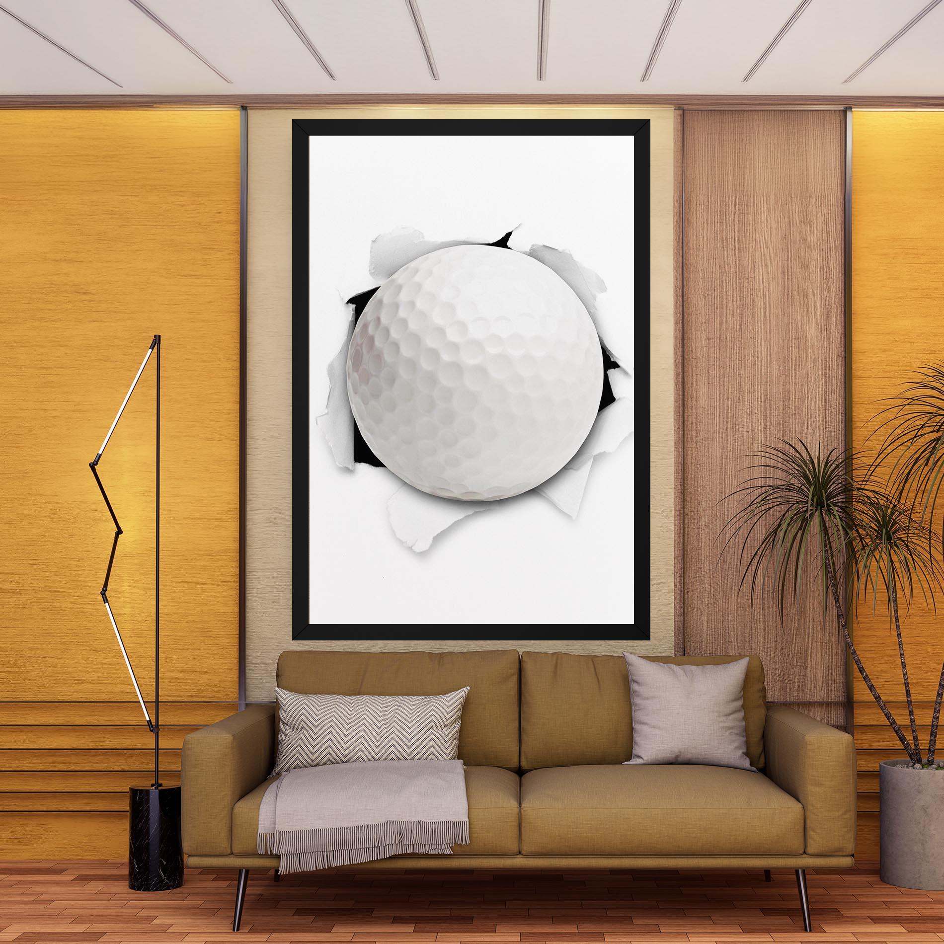 Obraz na Płótnie Golf Ball Bursting Hole mockup 9