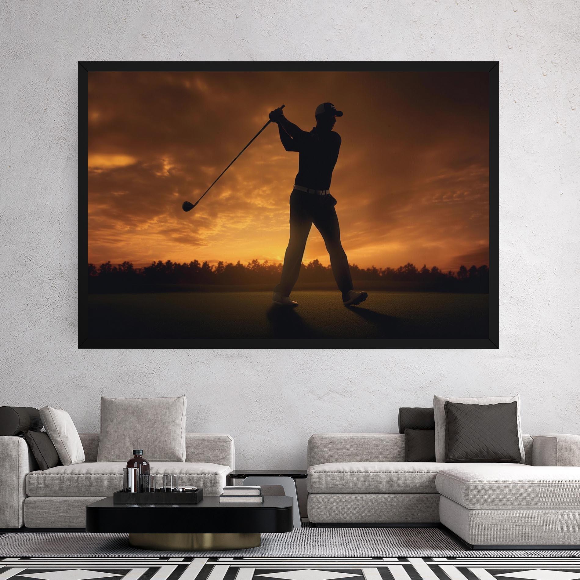 Obraz na Płótnie Golf Course Sunset mockup 2