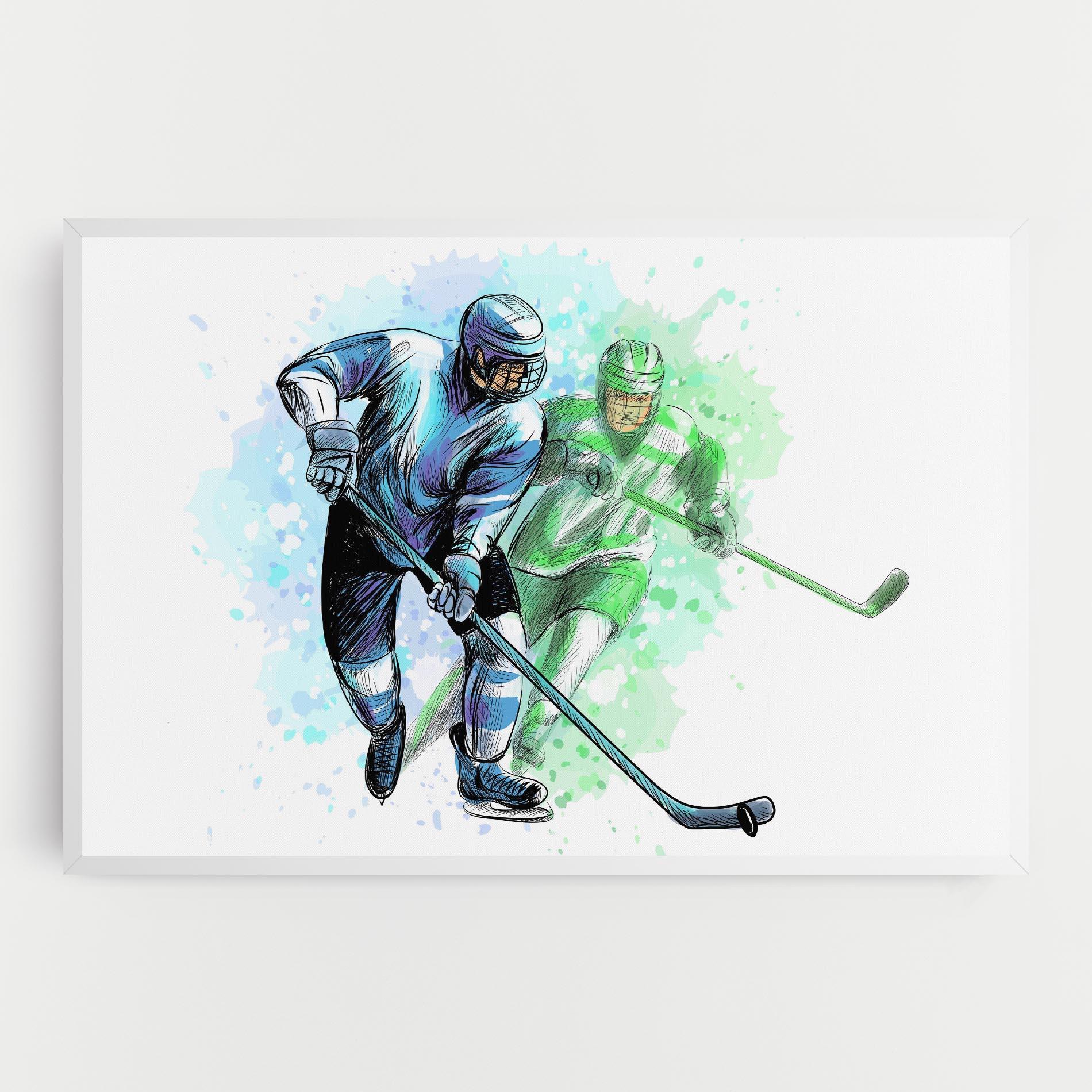 Obraz na Płótnie Green Blue Hockey mockup 0