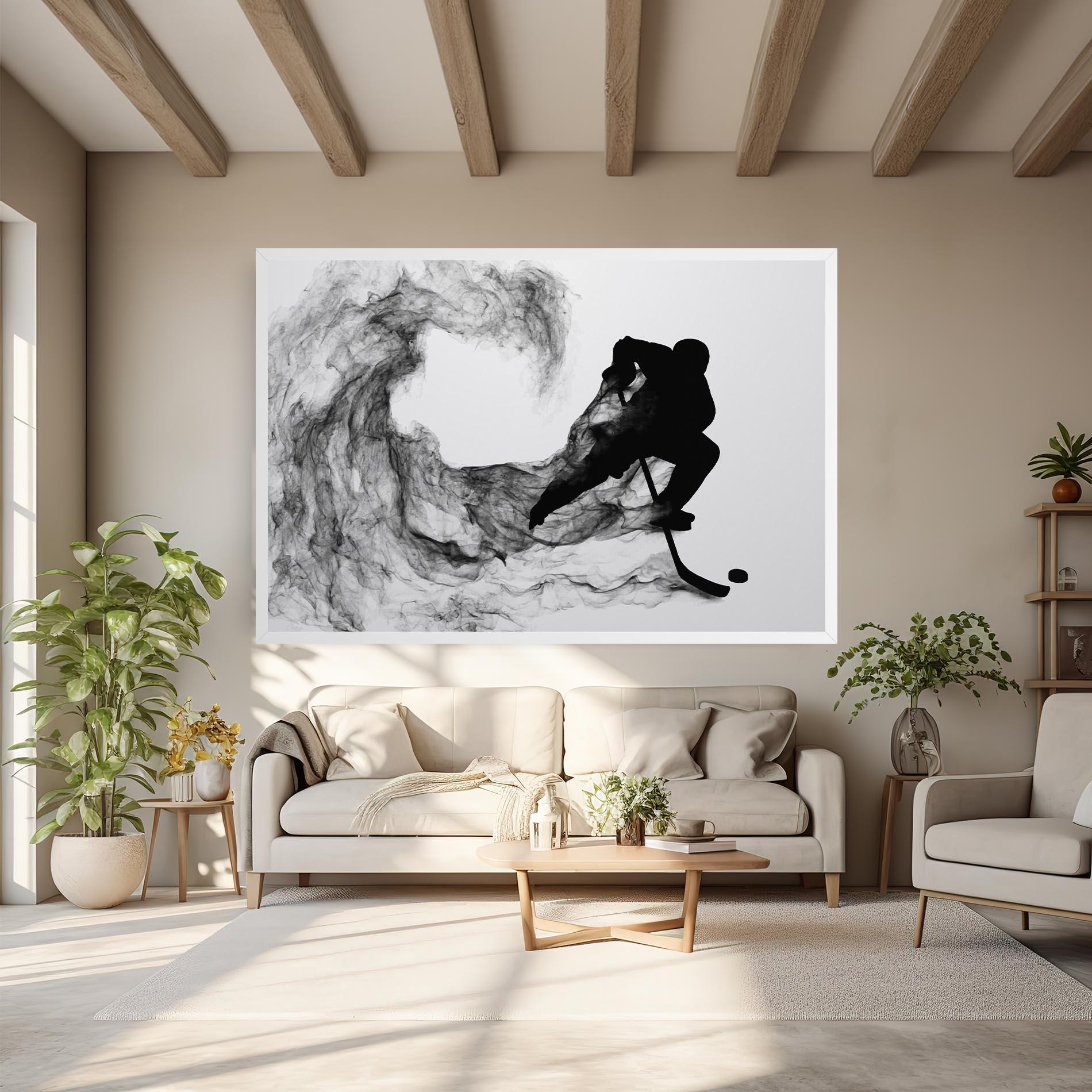 Obraz na Płótnie Black Smoke Hockey mockup 6