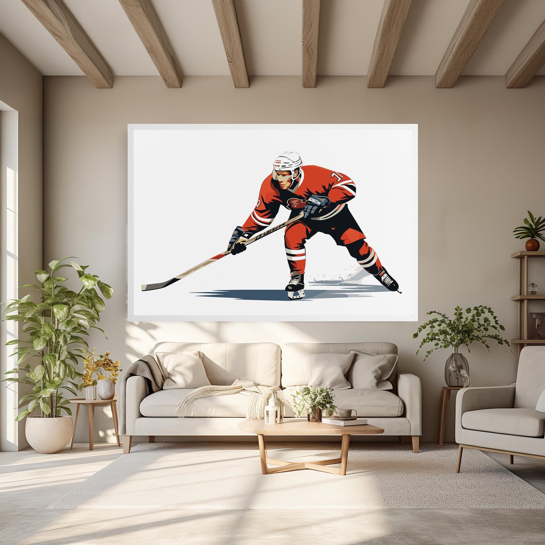 Obraz na Płótnie Hockey Orange Player mockup 6