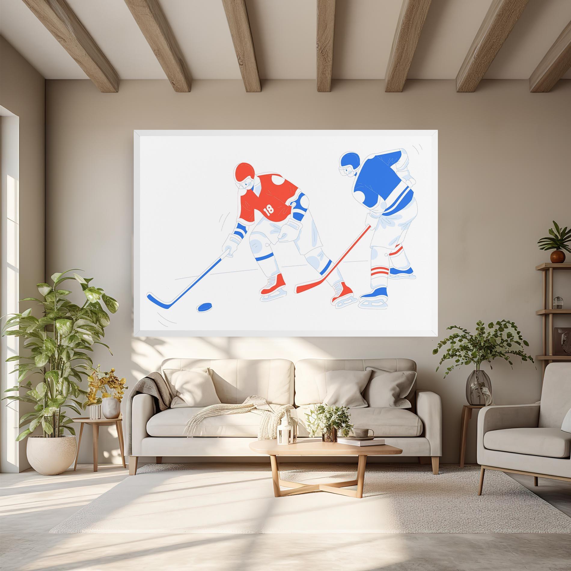 Obraz na Płótnie Orange Blue Hockey mockup 6