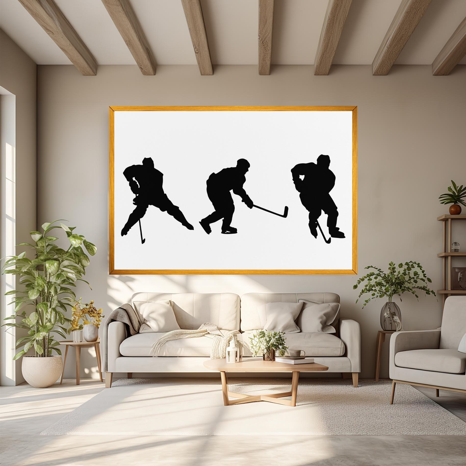 Obraz na Płótnie Hockey Pose mockup 6