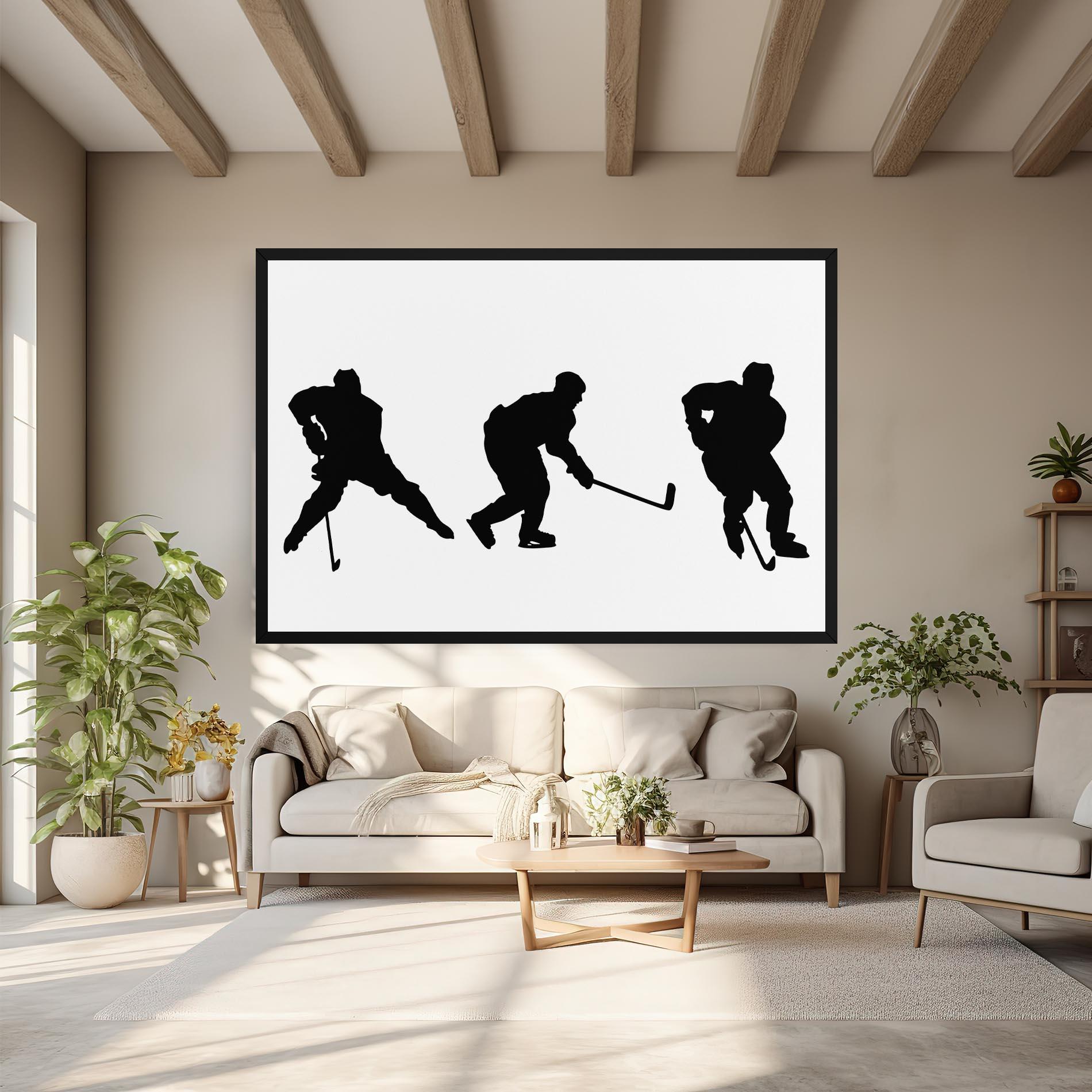 Obraz na Płótnie Hockey Pose mockup 6