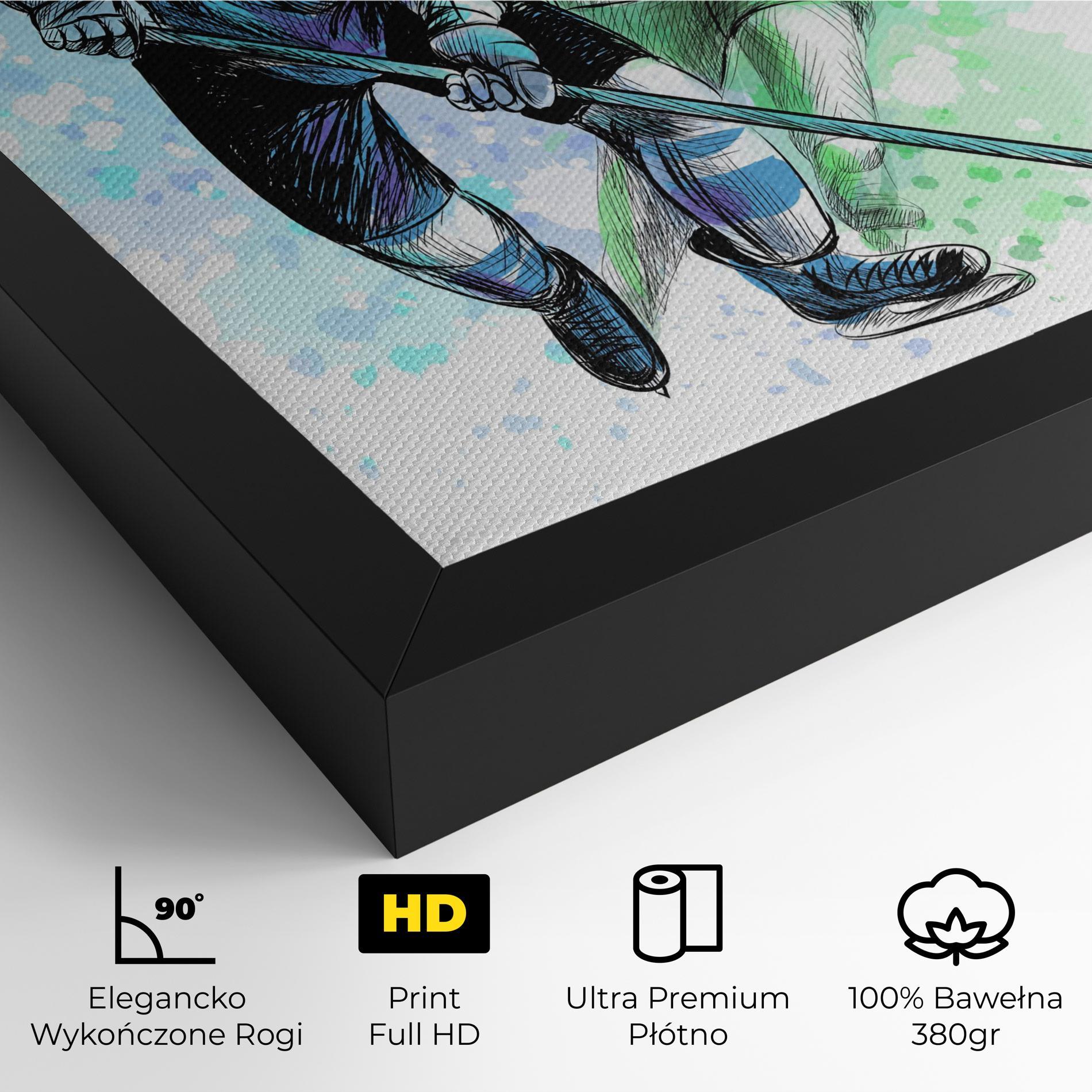 Obraz na Płótnie Green Blue Hockey mockup 4