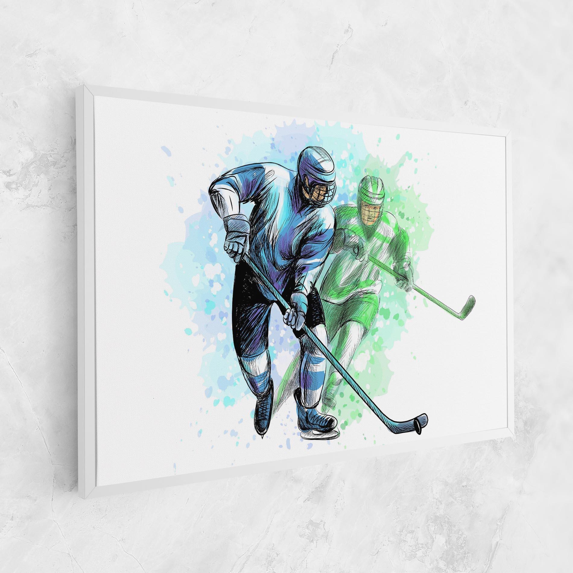 Obraz na Płótnie Green Blue Hockey mockup 1