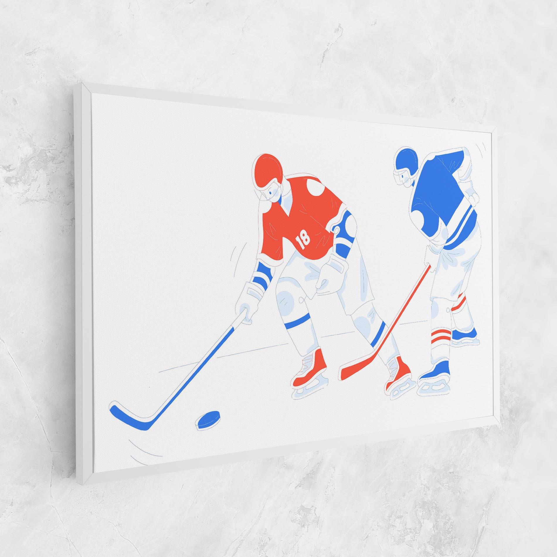 Obraz na Płótnie Orange Blue Hockey mockup 1