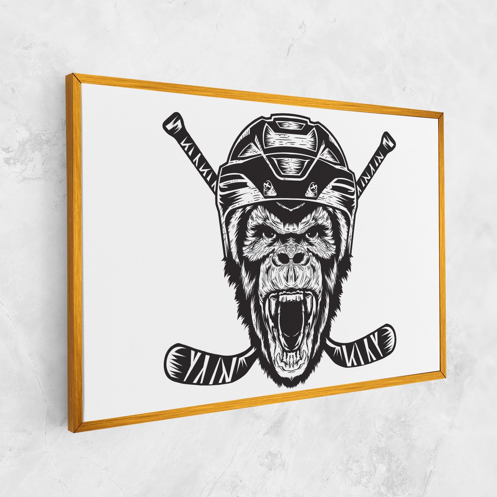 Obraz na Płótnie Monkey Hockey mockup 1