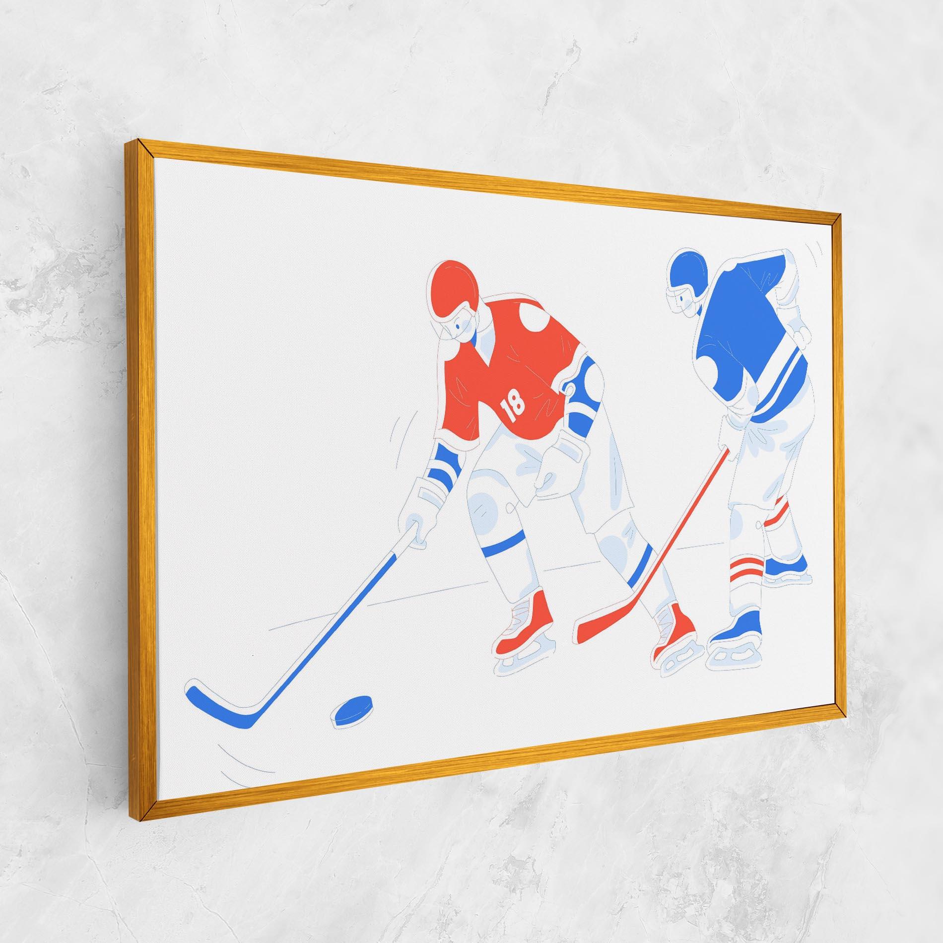 Obraz na Płótnie Orange Blue Hockey mockup 1