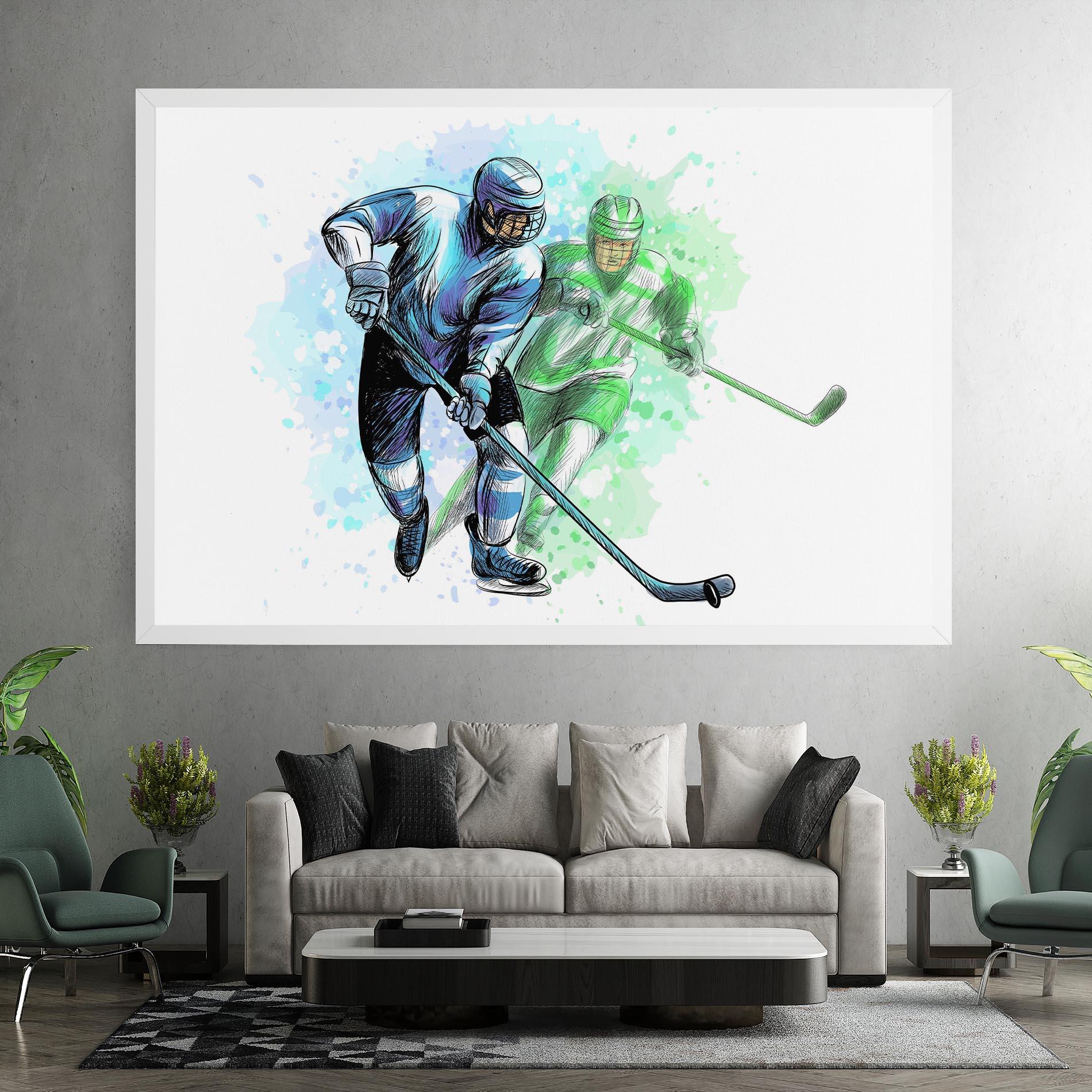 Obraz na Płótnie Green Blue Hockey mockup 7