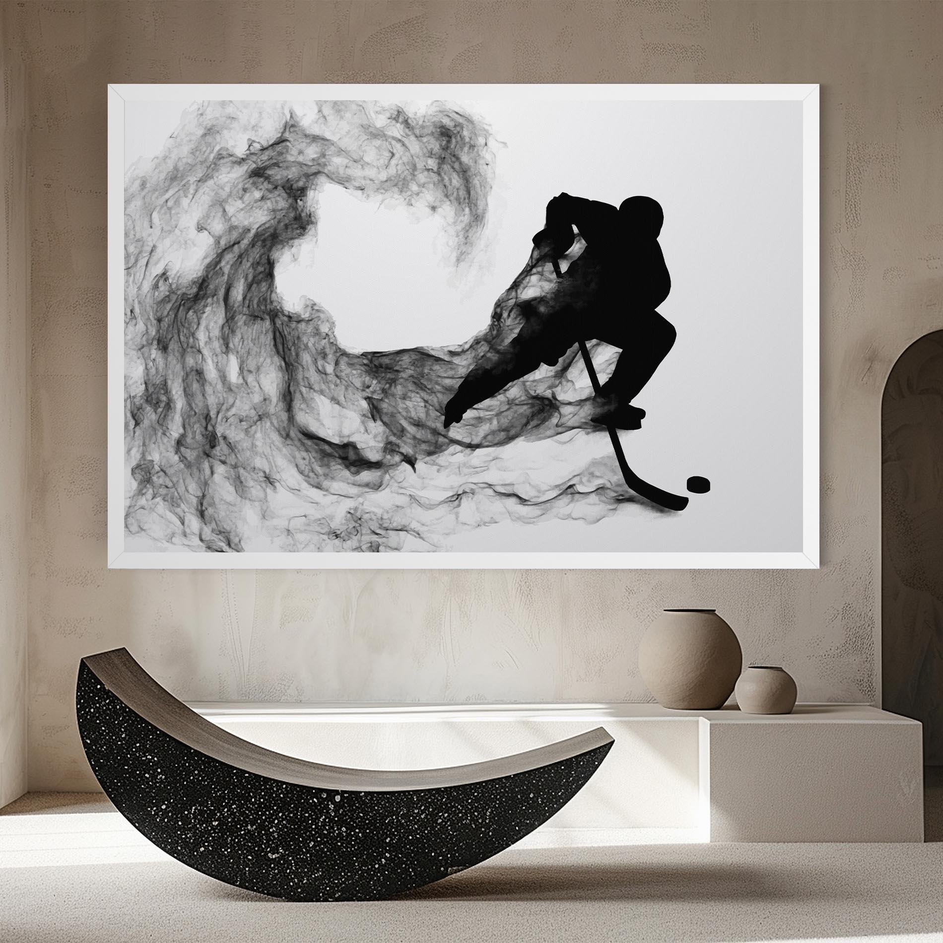 Obraz na Płótnie Black Smoke Hockey mockup 8